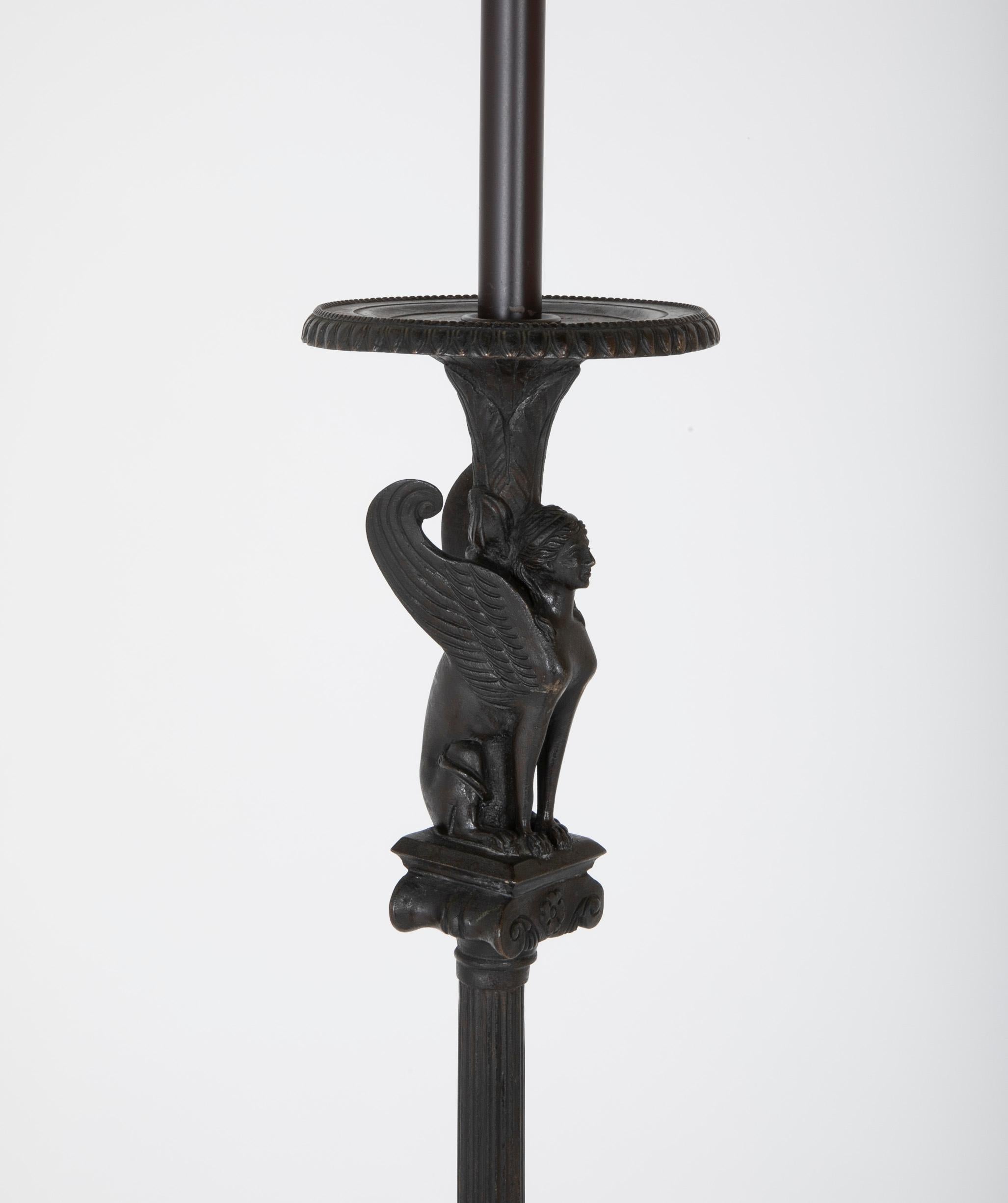 19th Century Black Wrought Iron Floor Lamp 3