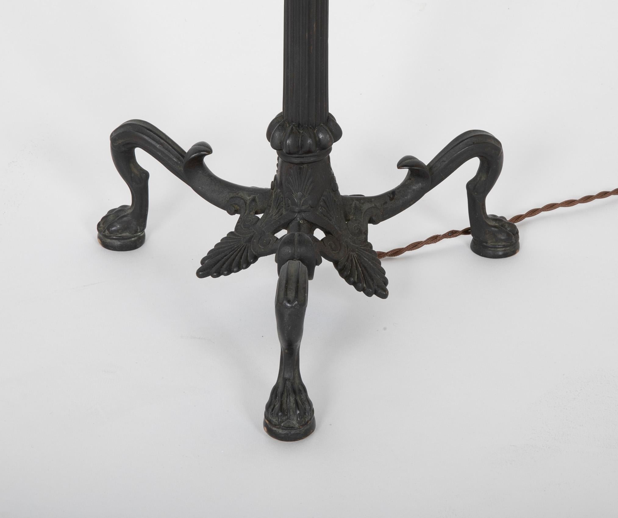 19th Century Black Wrought Iron Floor Lamp 4