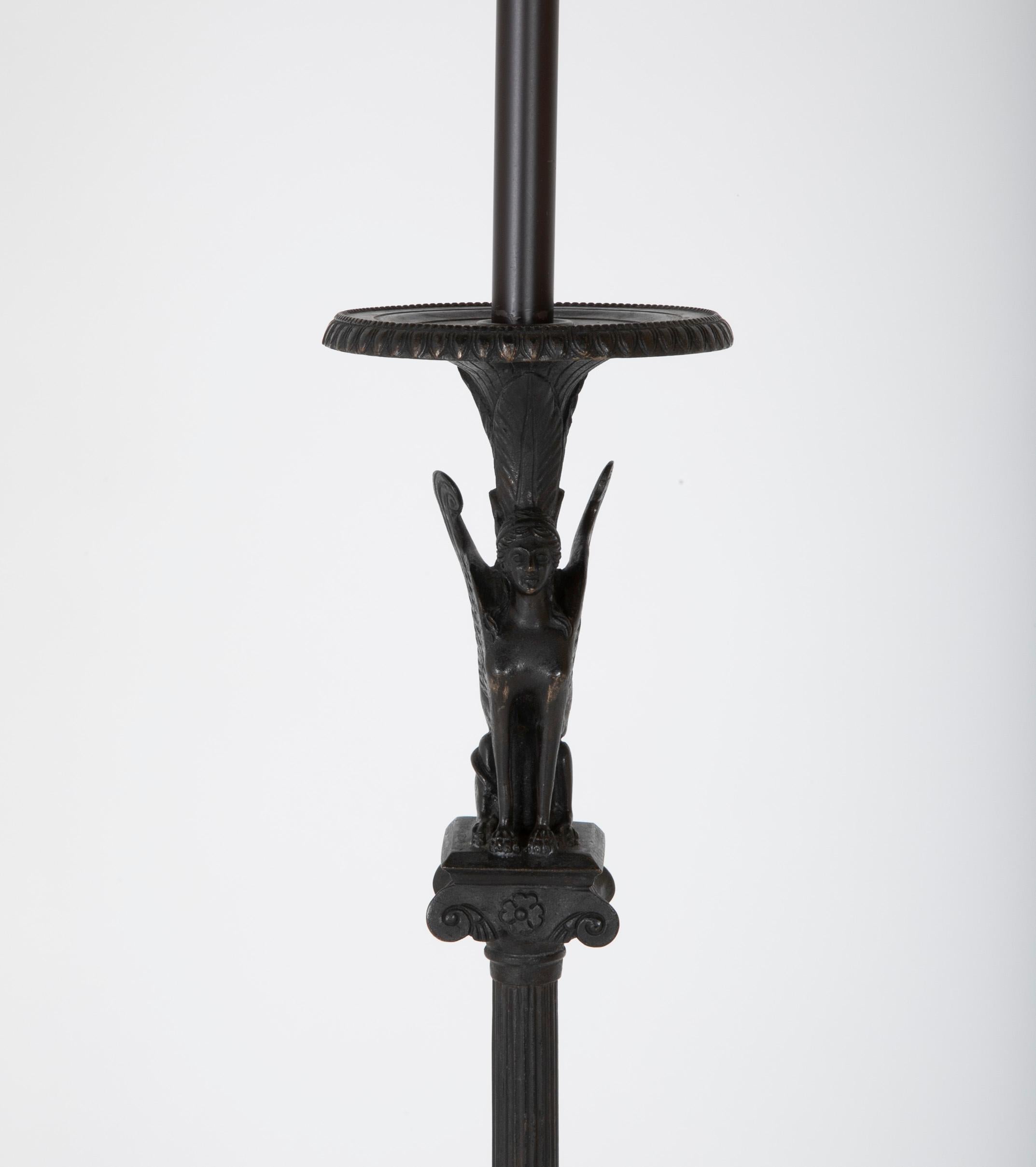19th Century Black Wrought Iron Floor Lamp 2