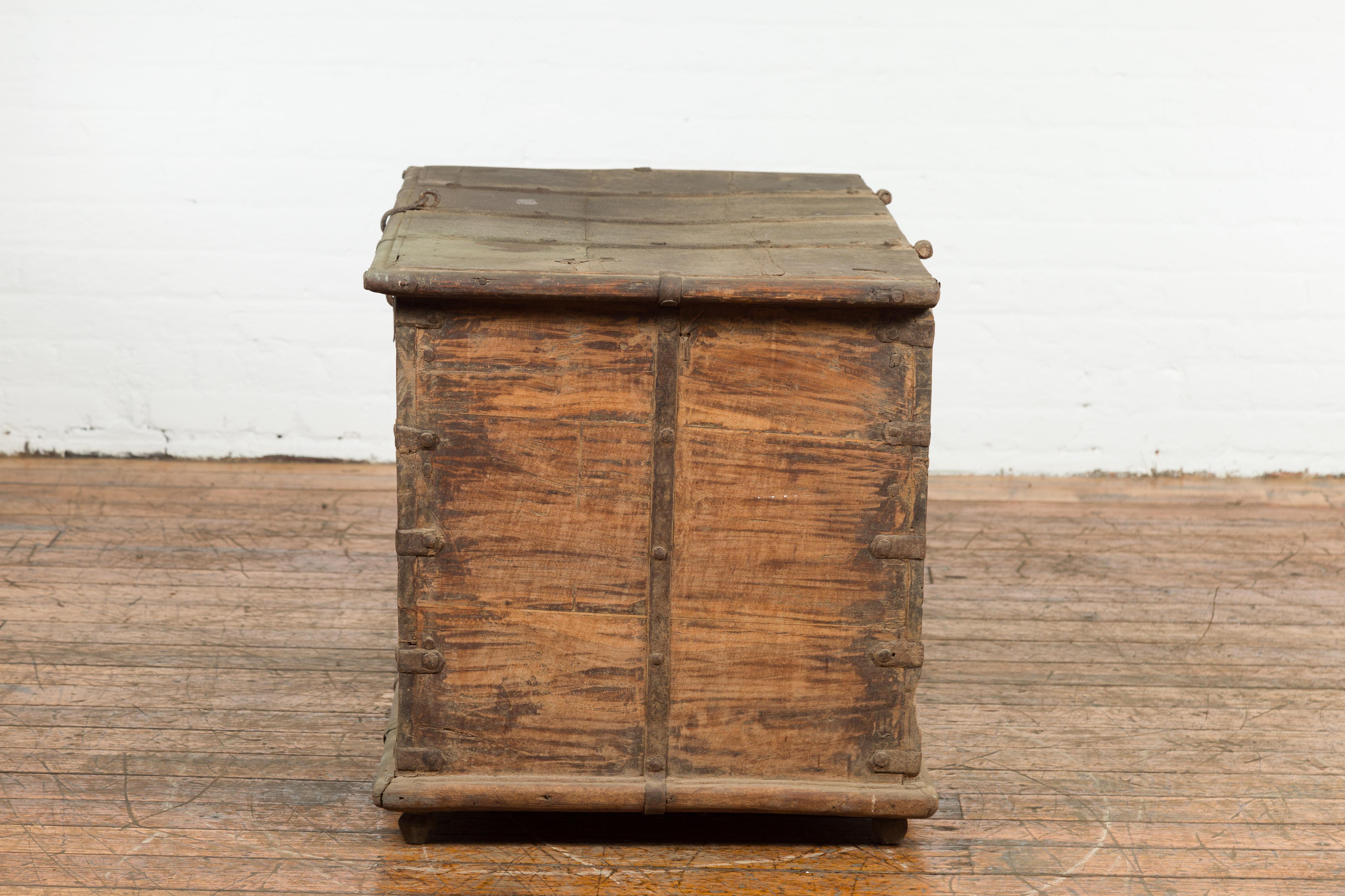 19th Century Blanket Chest with Brass Hardware and Rustic Character For Sale 12