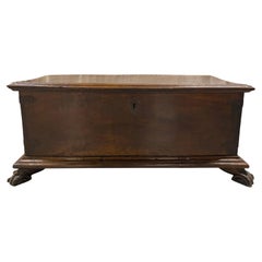 Antique 19th Century Blanket Chest with Wrought Iron Fittings