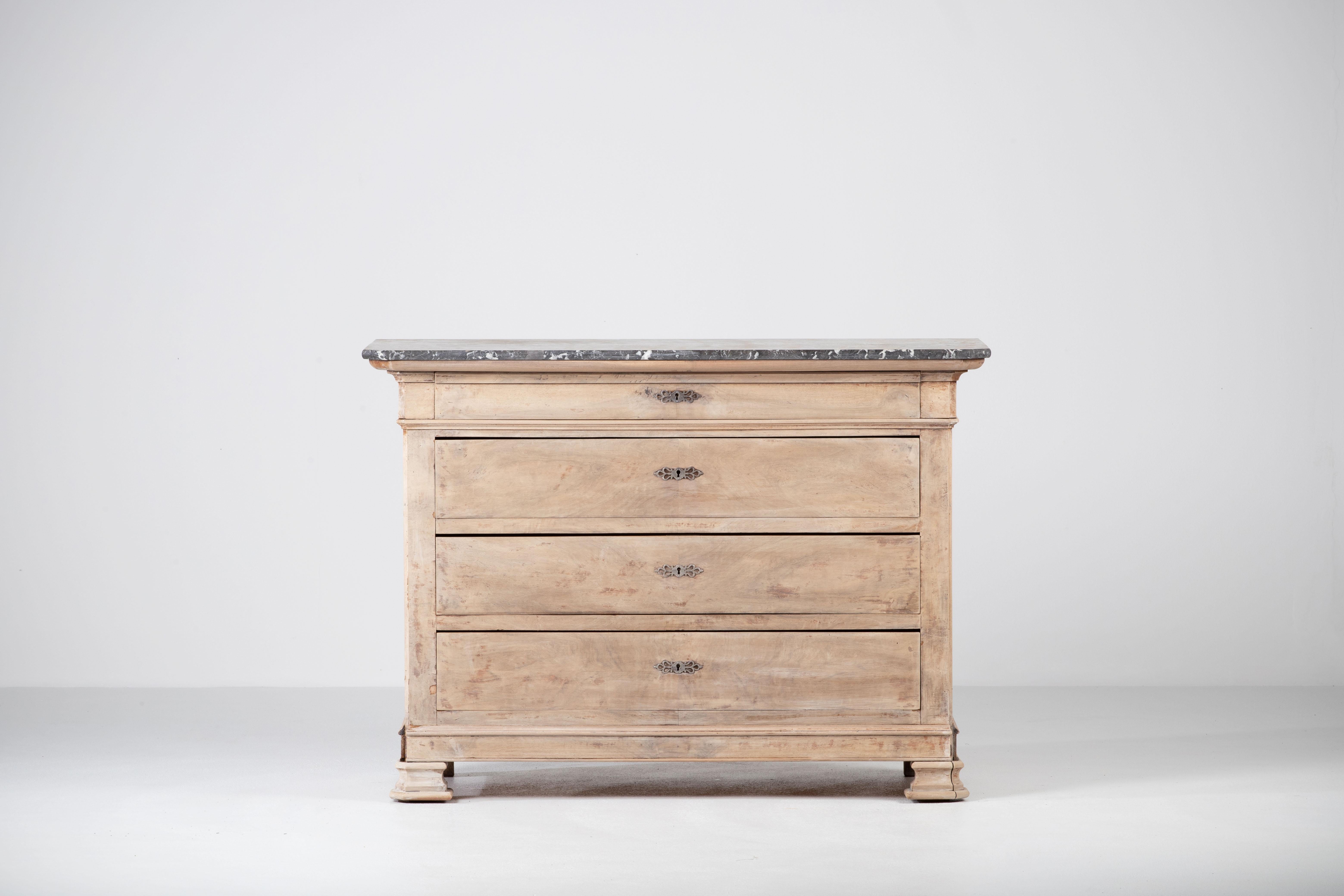 Louis Philippe 19th Century, Bleached Chest of Drawers, France