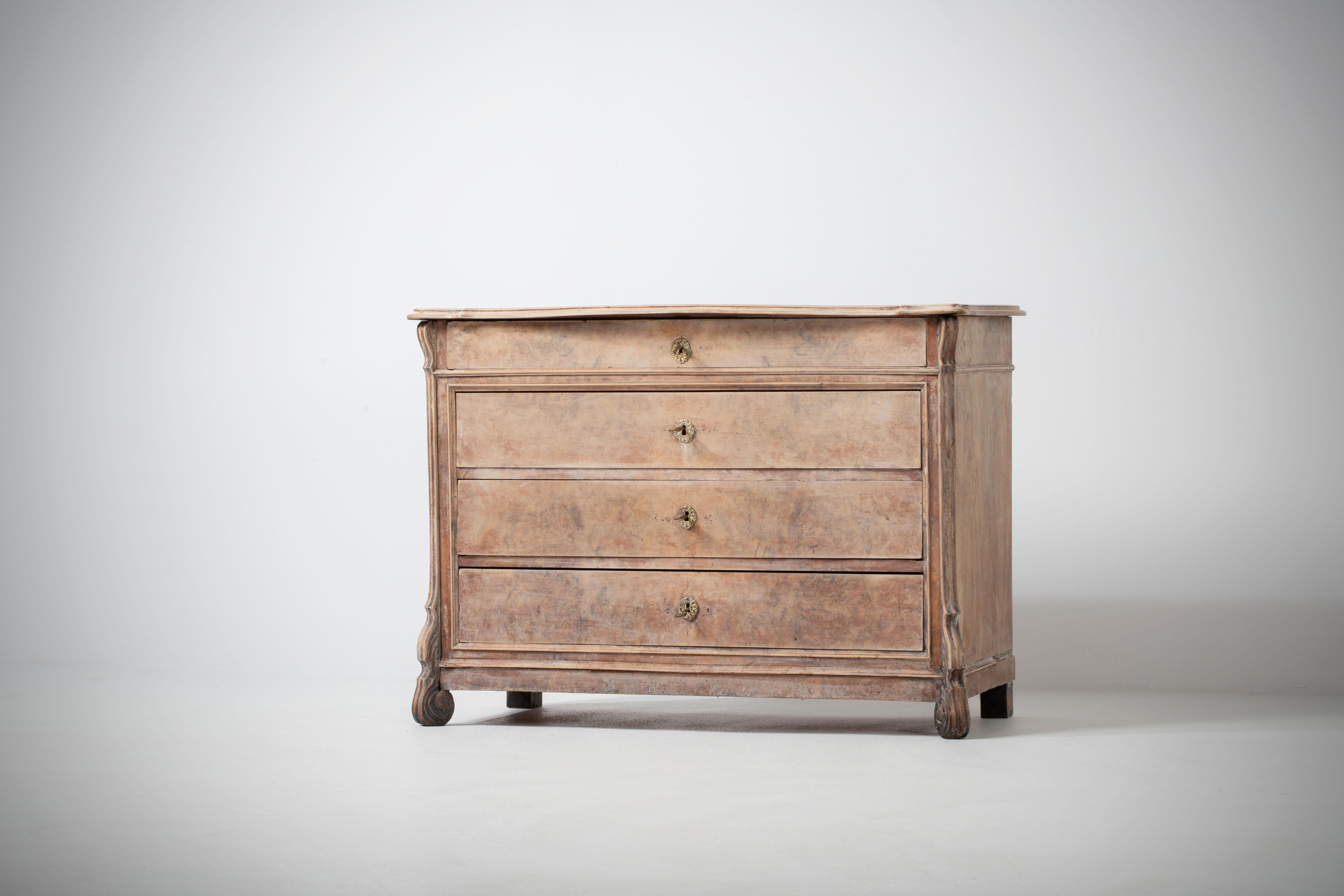 Late 20th Century 19th Century, Bleached Chest of Drawers, France
