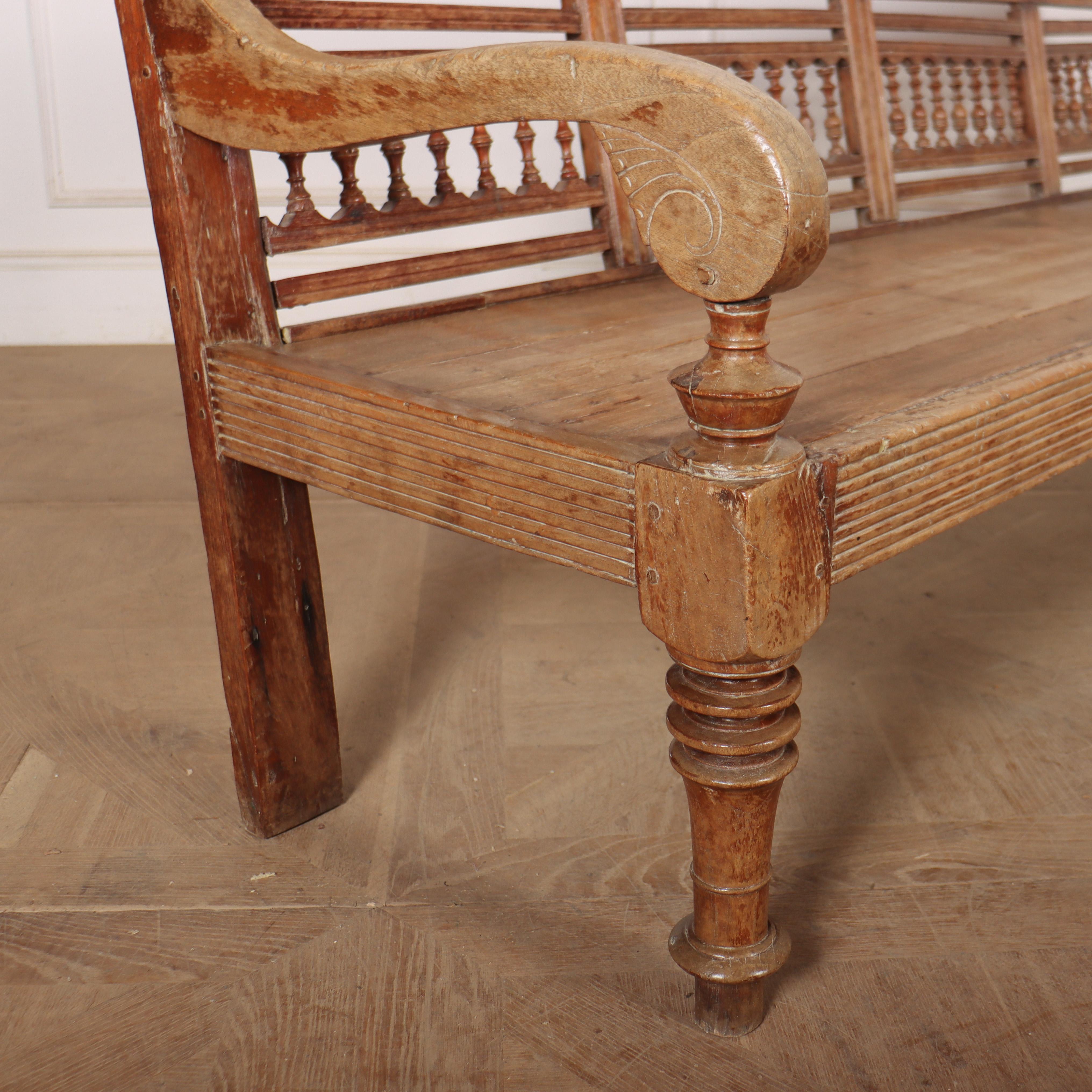 19th Century Bleached Chestnut Settle For Sale 6