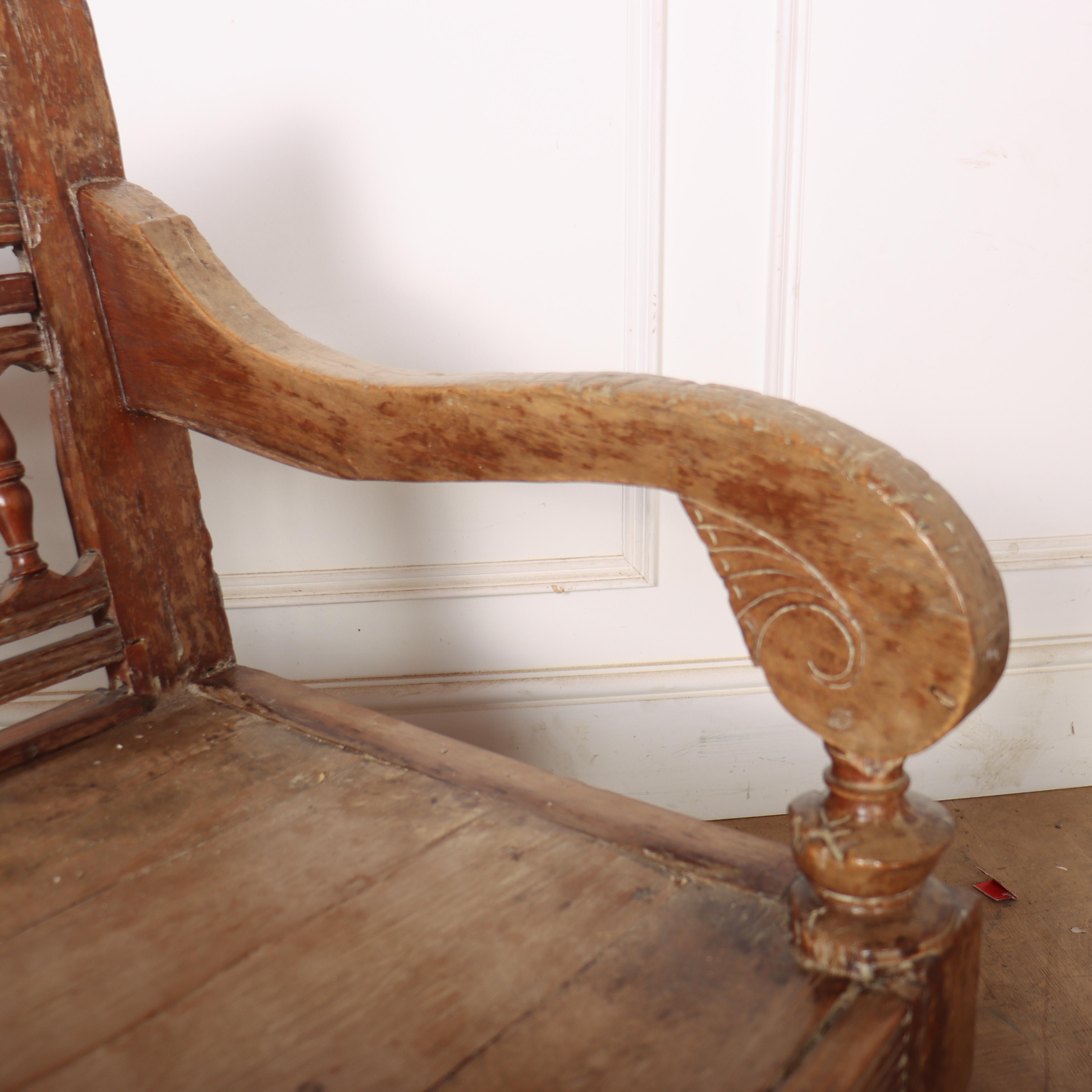 19th Century Bleached Chestnut Settle For Sale 7