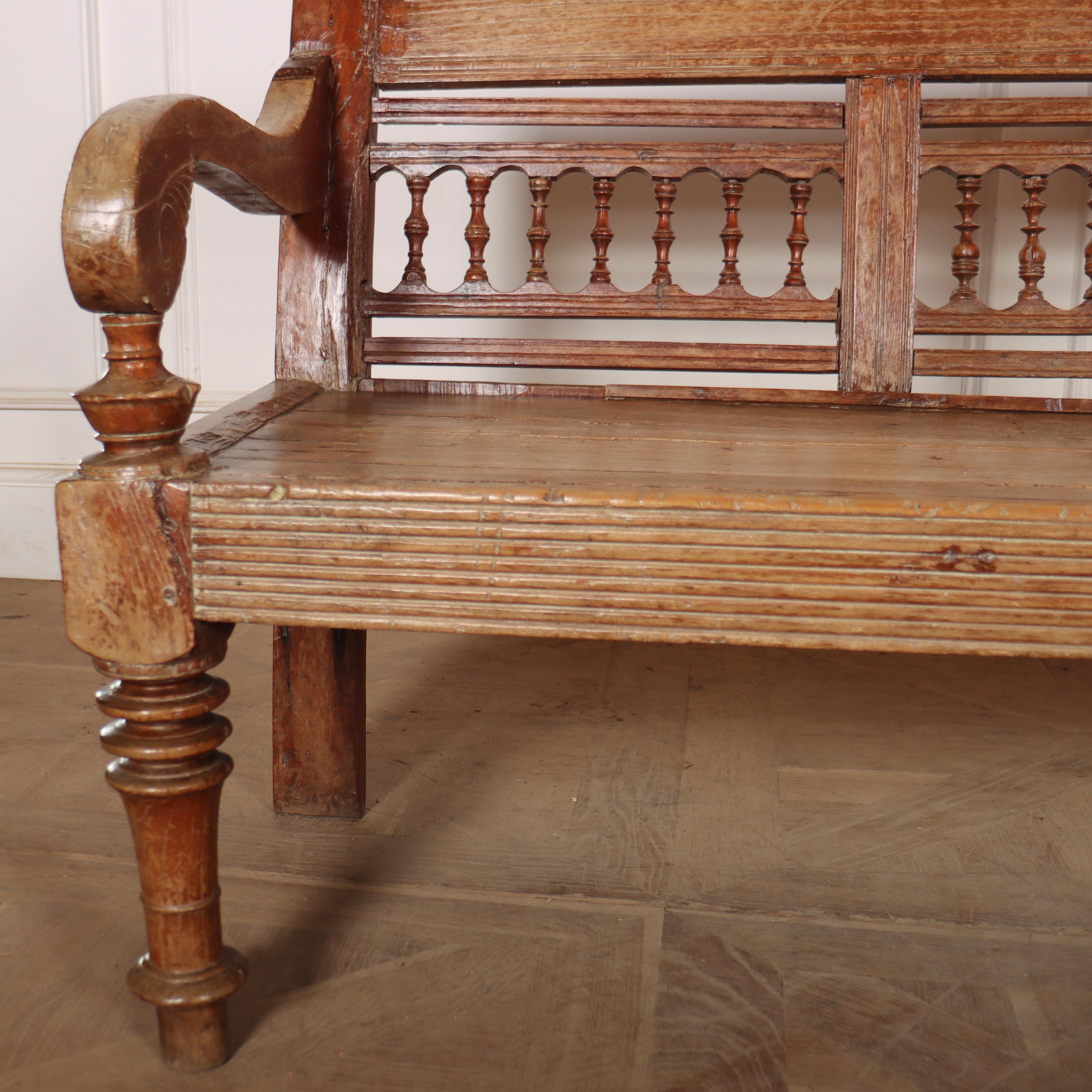 19th Century Bleached Chestnut Settle For Sale 2