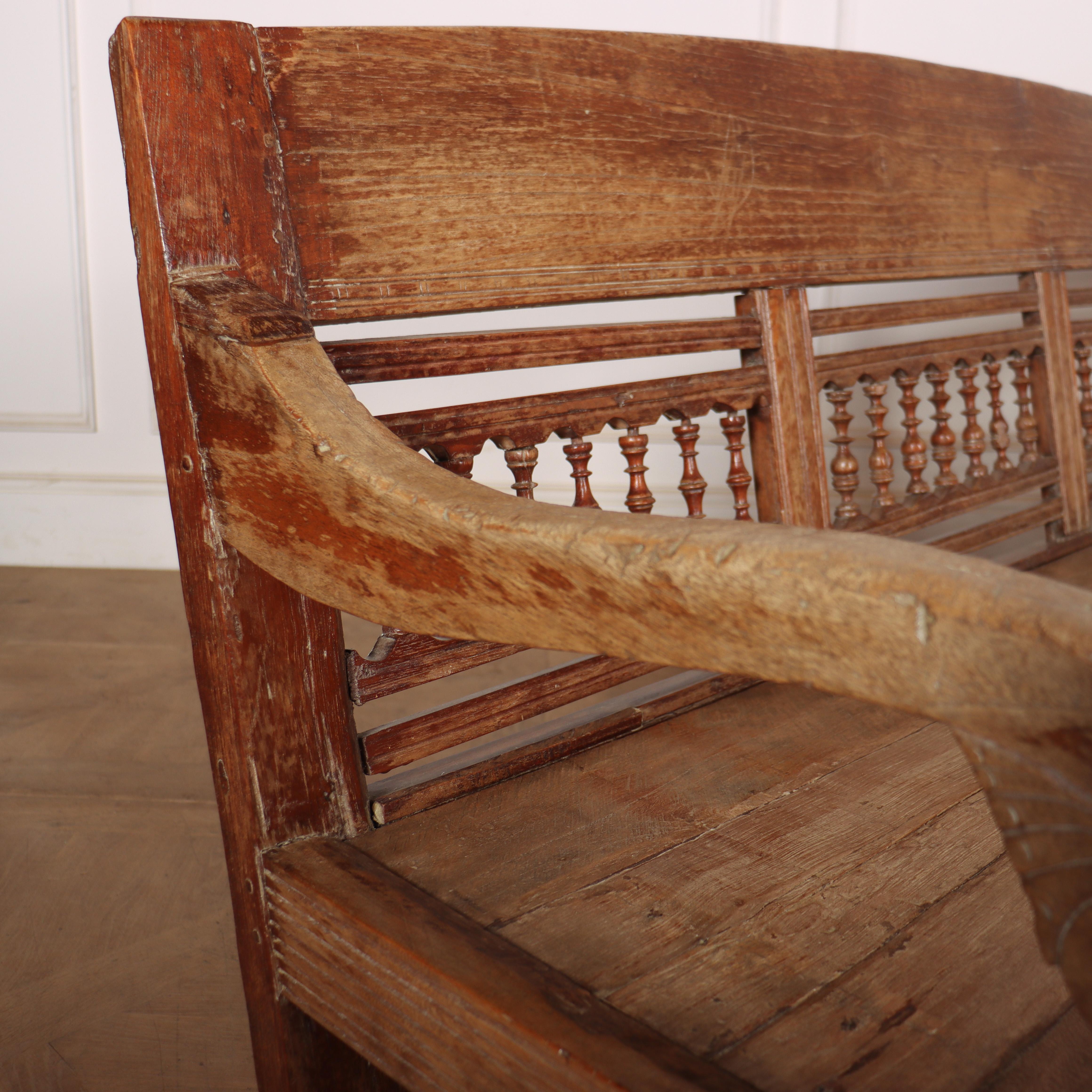 19th Century Bleached Chestnut Settle For Sale 5