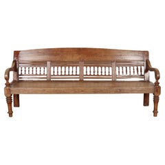 Antique 19th Century Bleached Chestnut Settle