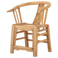 19th Century Bleached Elm Horseshoe Chair