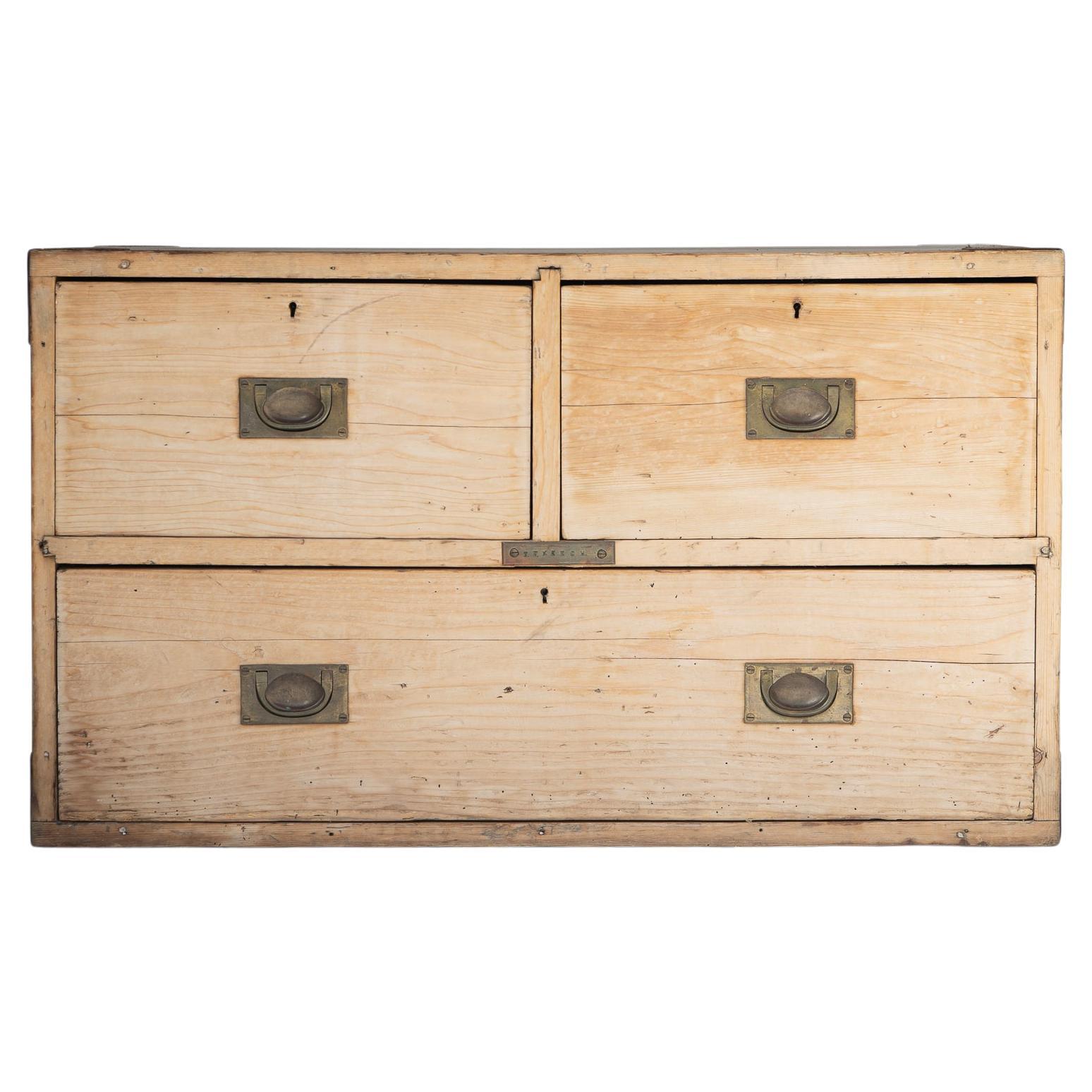 19TH Century Bleached English Chest (SIGNED) For Sale