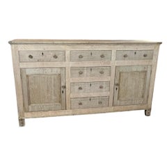 Base de commode, buffet, bahut en chêne anglais blanchi du XIXe siècle