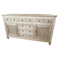 Base de commode, buffet, bahut en chêne anglais blanchi du XIXe siècle