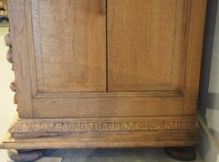 19th Century Bleached French Oak Hunt Buffet with Black Granite Top, Circa 1880