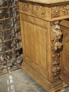 19th Century Bleached French Oak Hunt Enfilade, Circa 1880