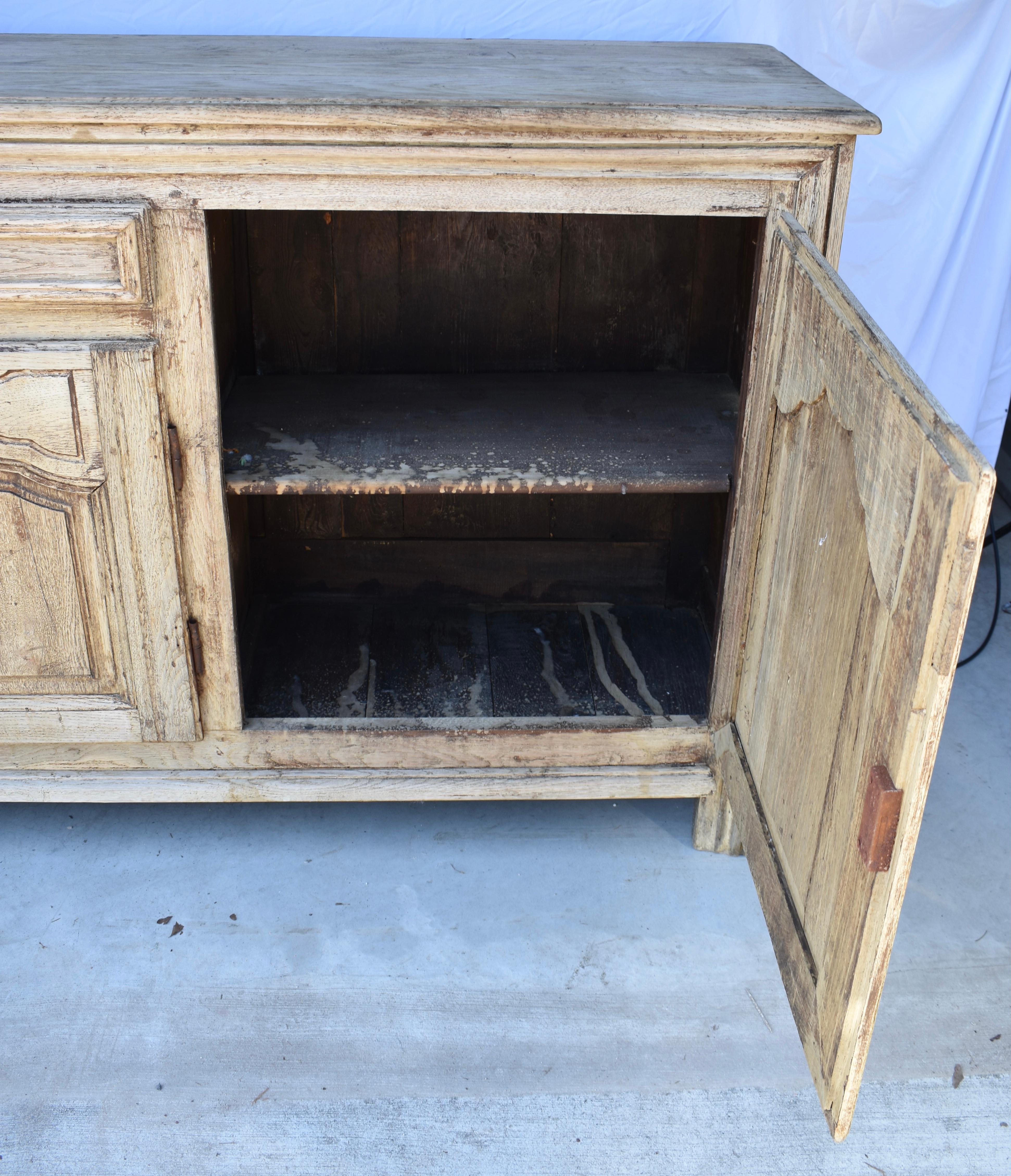 19th Century Bleached French Oak Louis XV Buffet 4