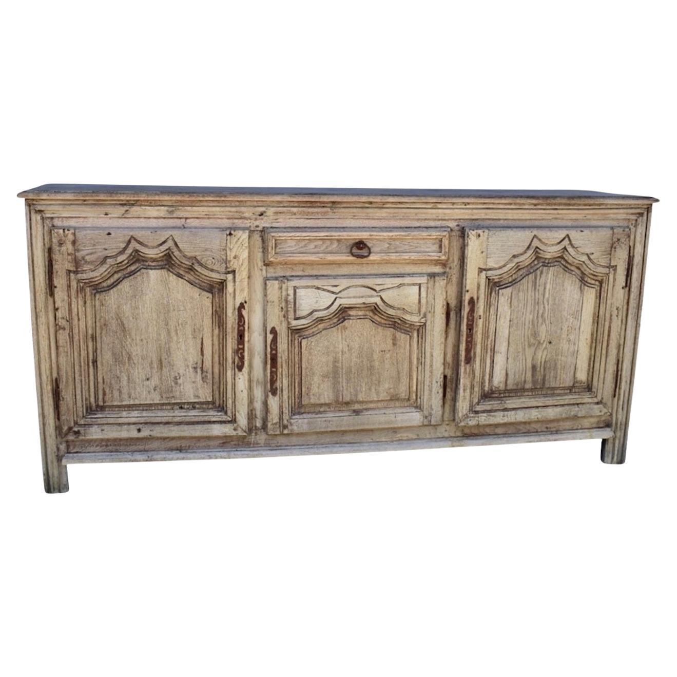 19th Century Bleached French Oak Louis XV Buffet