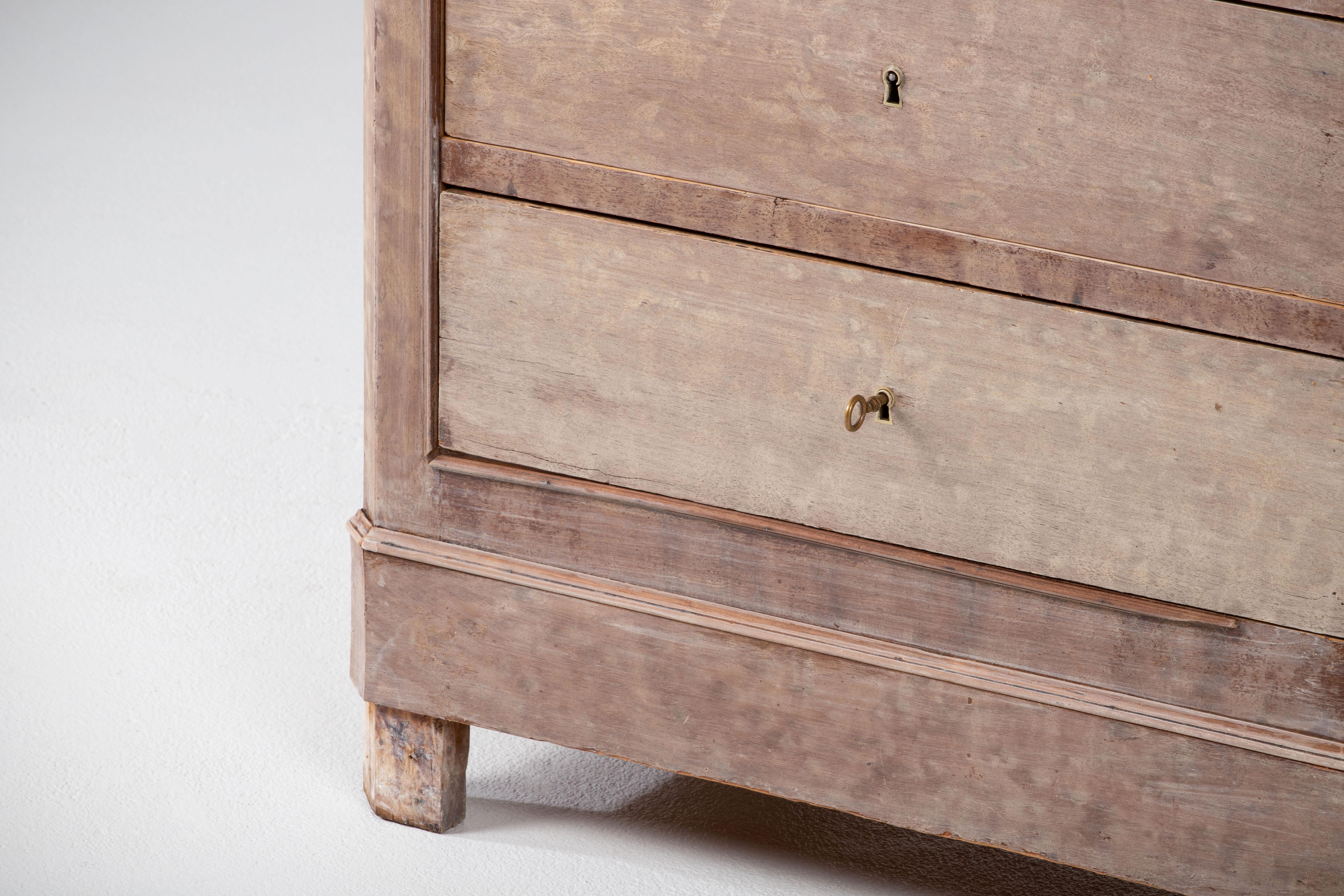 19th Century, Bleached, French, Walnut Louis Philippe Chest of Drawers 7