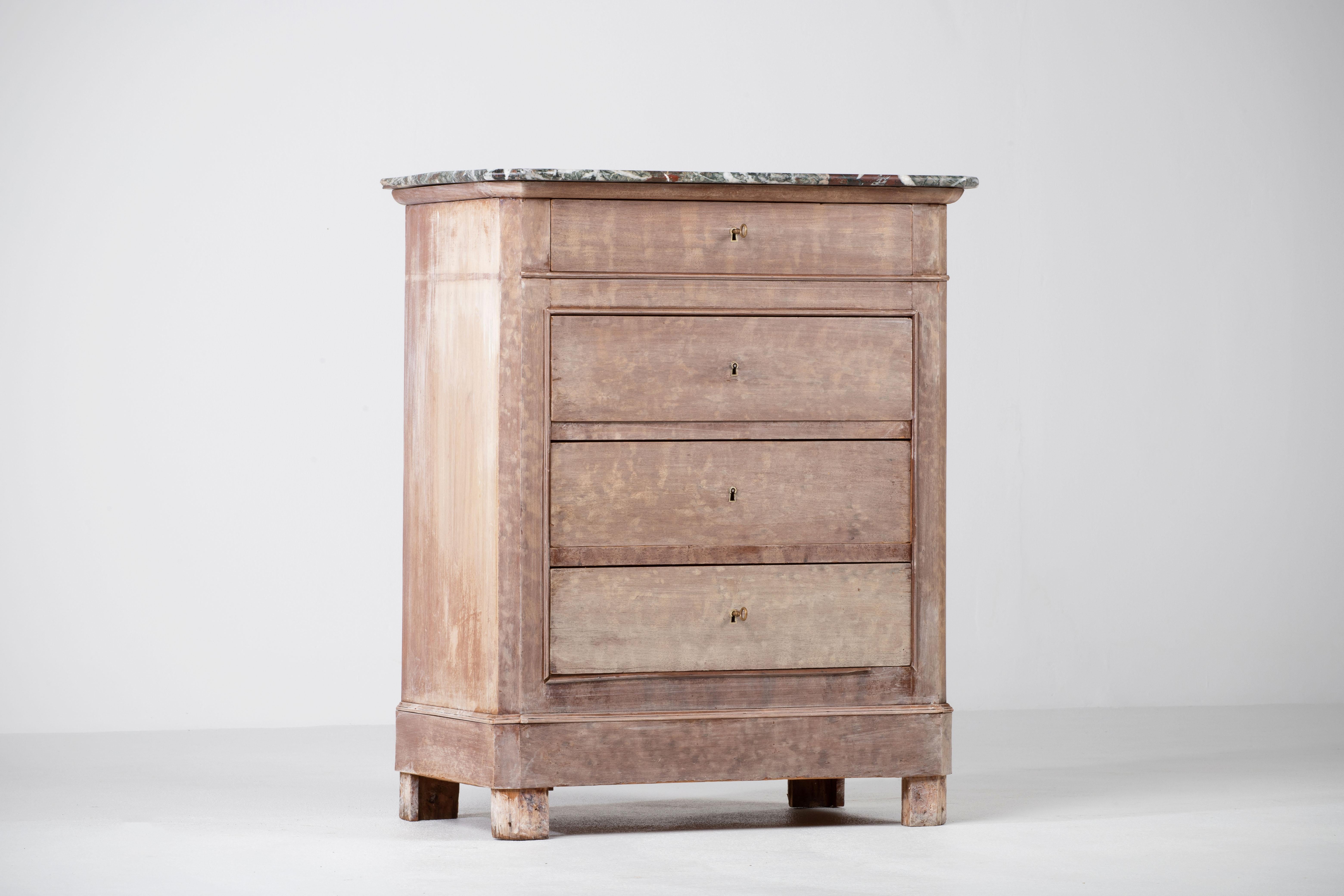19th Century, Bleached, French, Walnut Louis Philippe Chest of Drawers 2