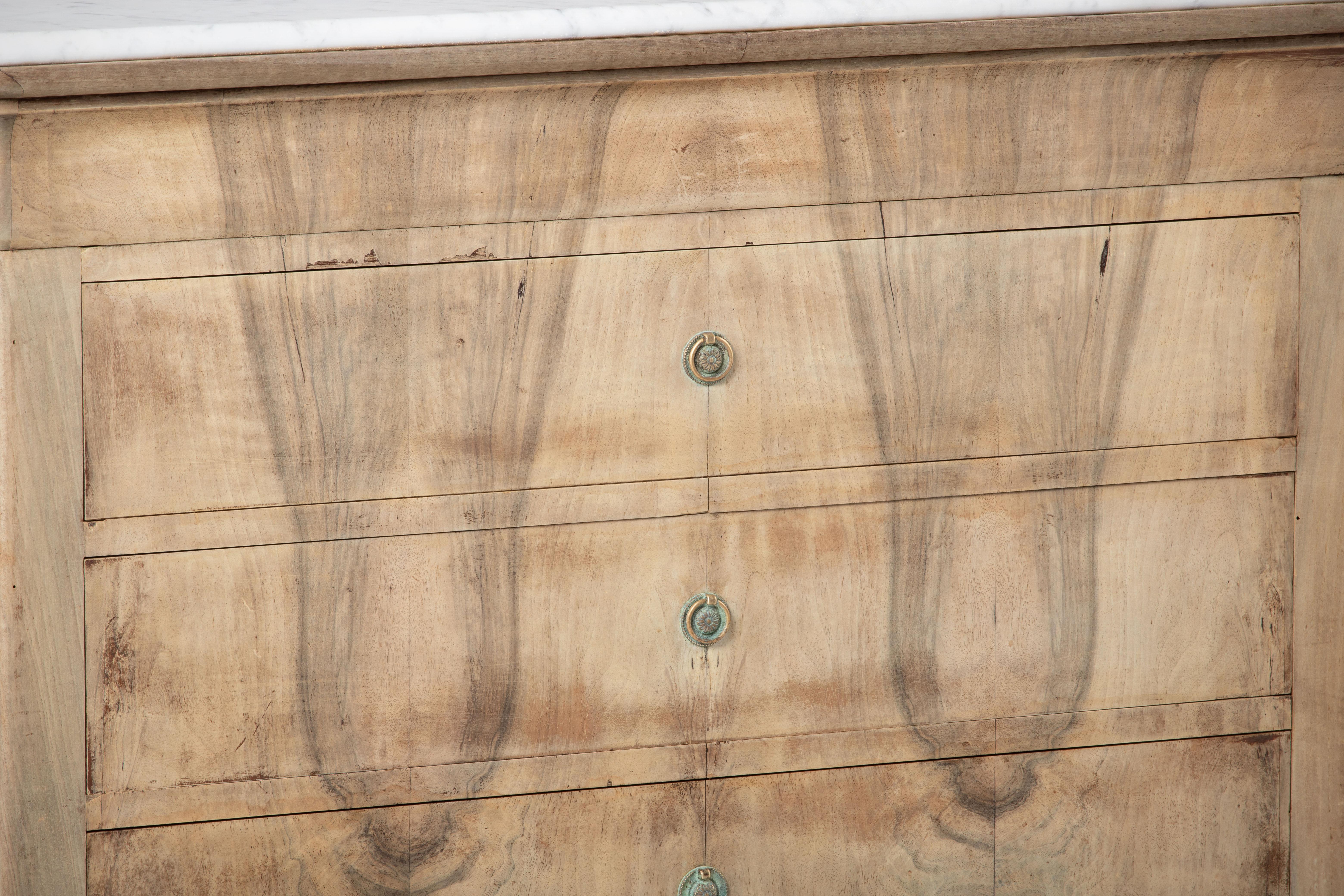19th Century, Bleached, French, Walnut Louis Philippe Chest of Drawers 3