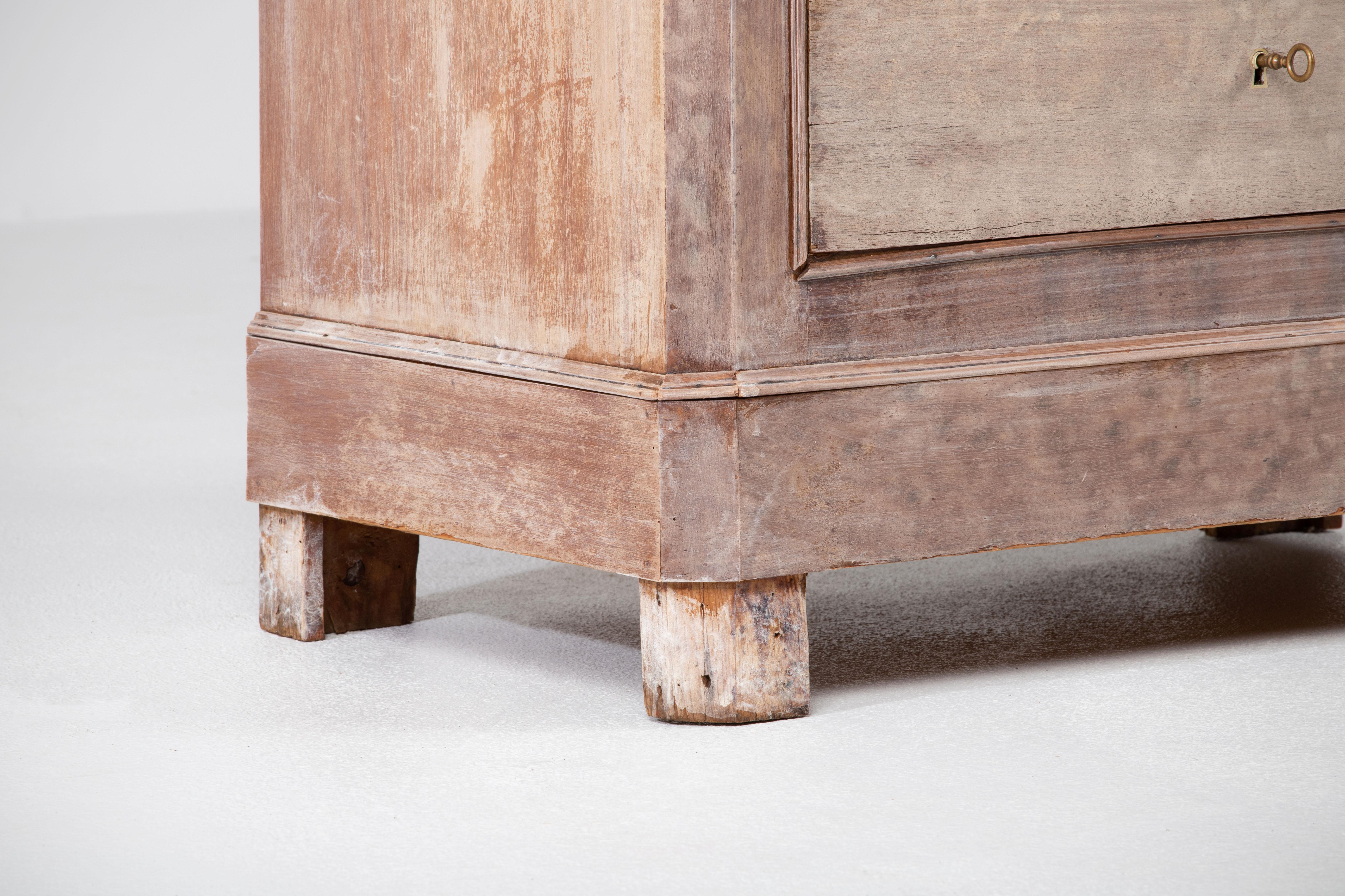 19th Century, Bleached, French, Walnut Louis Philippe Chest of Drawers 4