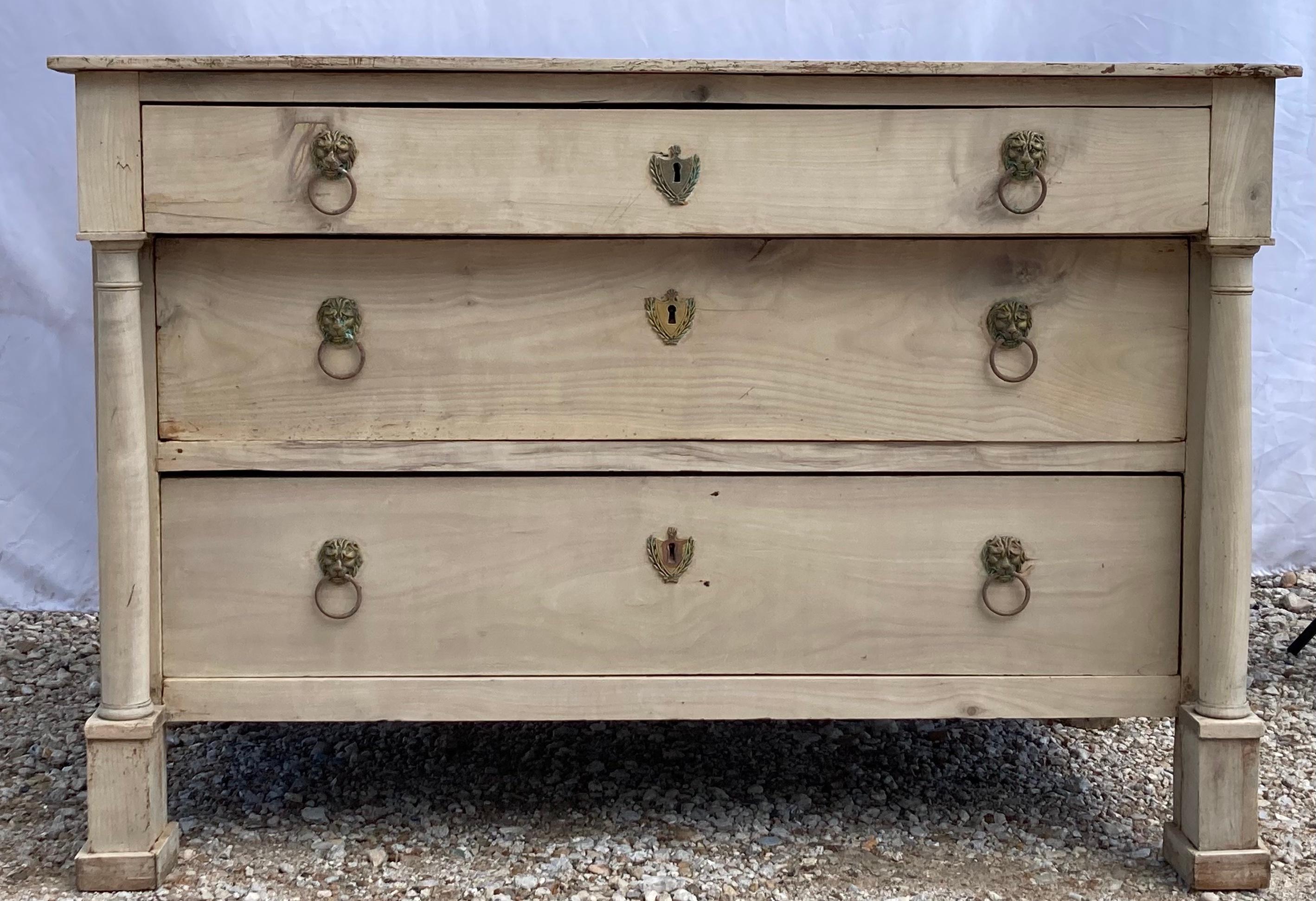 19th Century Bleached Italian Empire Walnut Commode 14