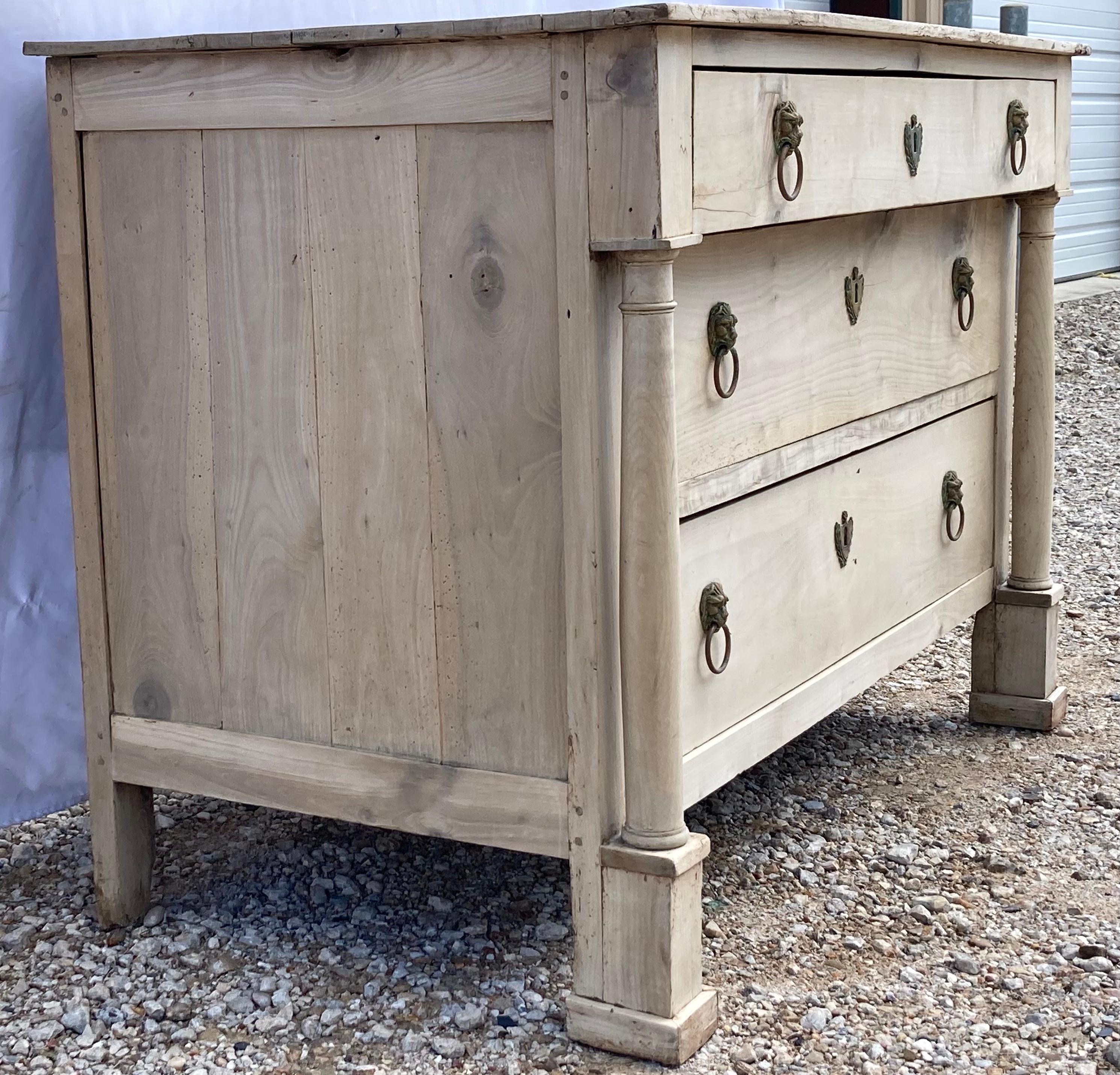 19th Century Bleached Italian Empire Walnut Commode In Good Condition In Carmine, TX