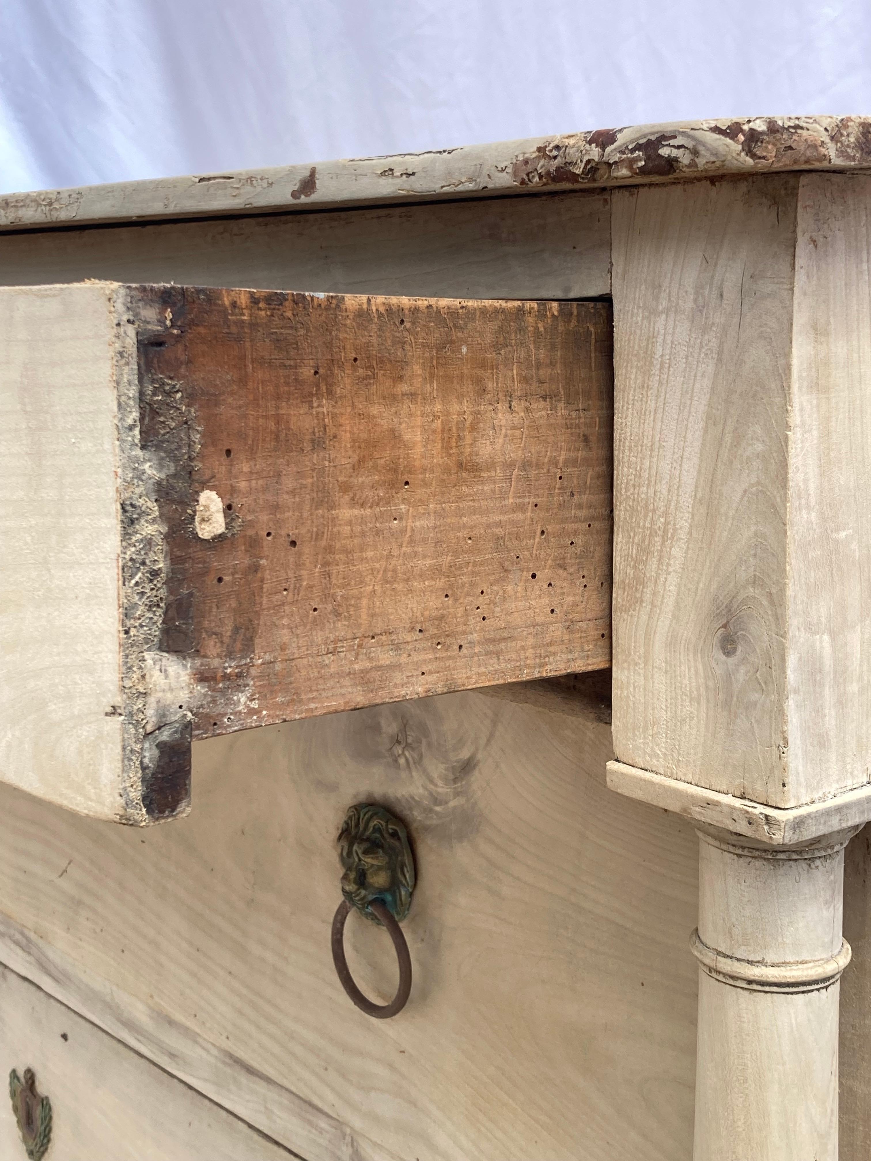 19th Century Bleached Italian Empire Walnut Commode 2