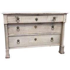 19th Century Bleached Italian Empire Walnut Commode