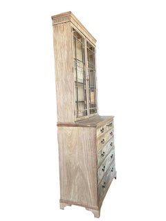 19th Century Bleached Mahogany English Butler's Secretary Desk