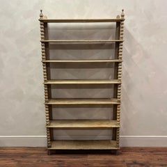 19th Century Bleached Oak Bobbin Etagere French Antique Shelving