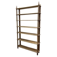 19th Century Bleached Oak Bobbin Etagere French Antique Shelving