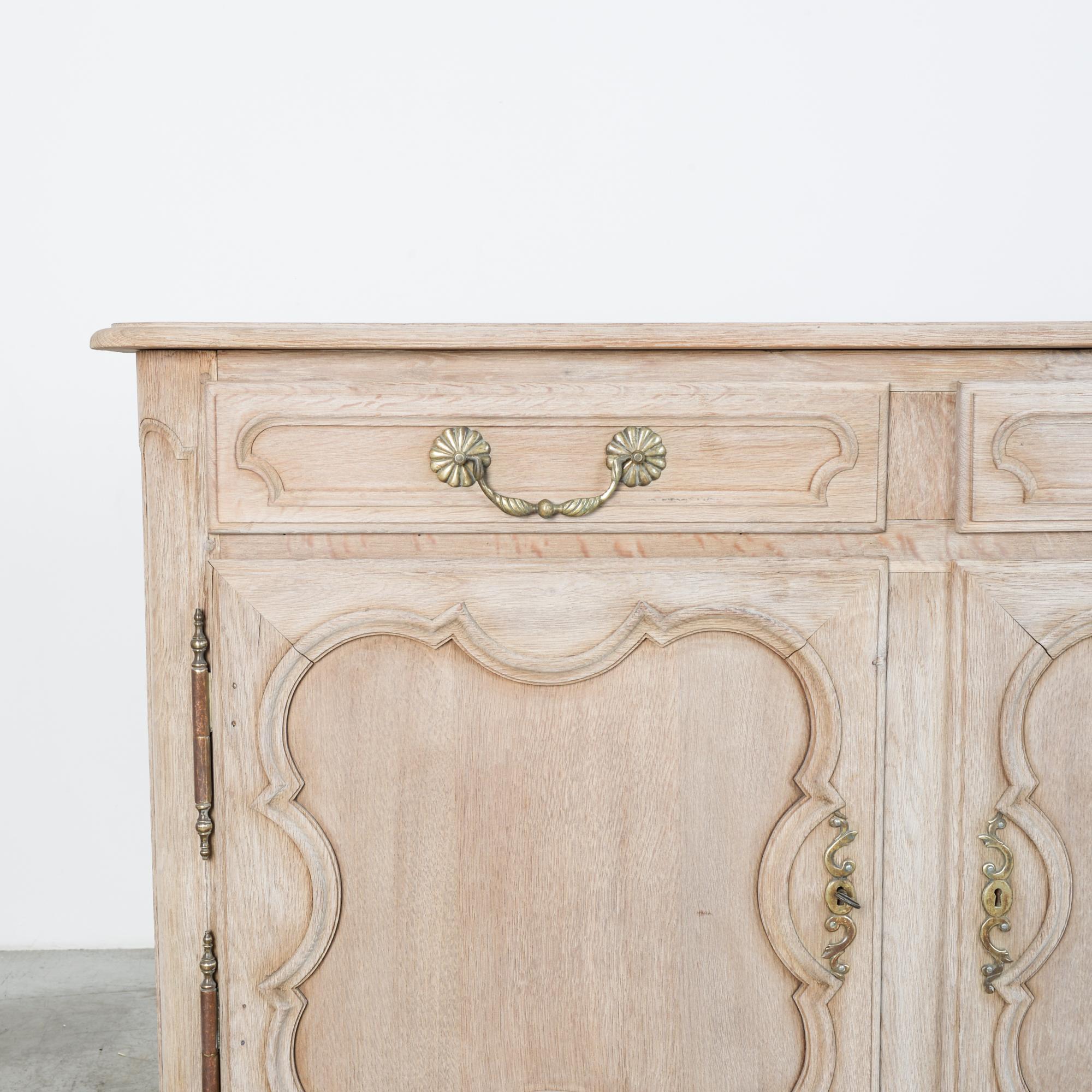 French Provincial 19th Century Bleached Oak Buffet