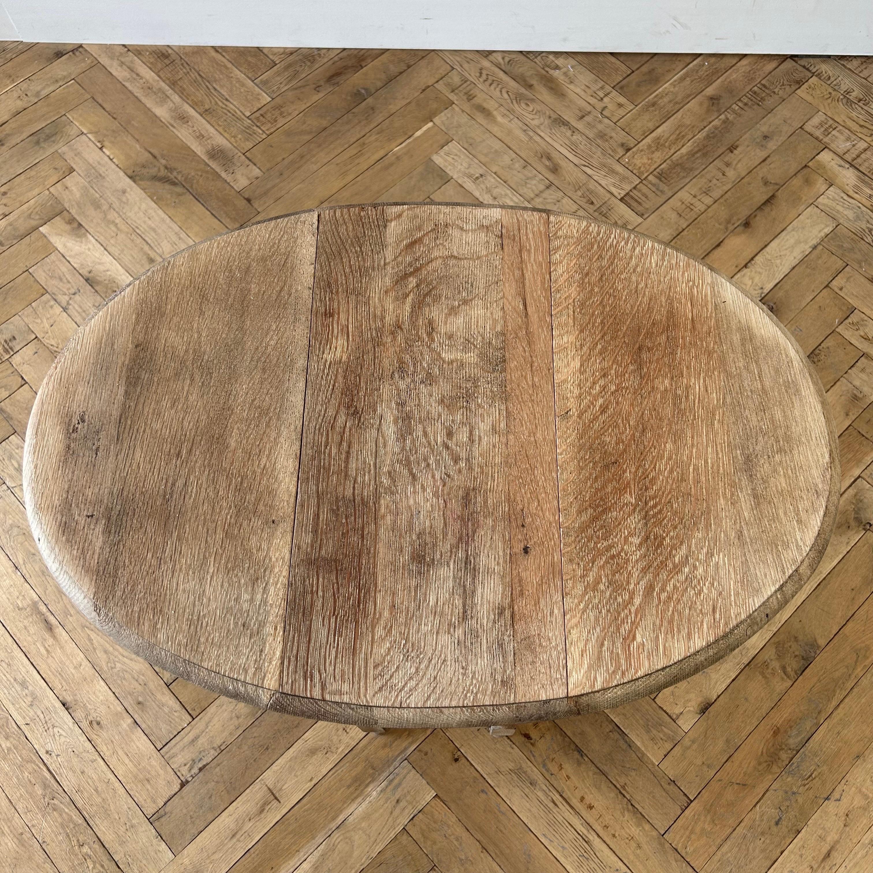 19th Century Bleached Oak Double Gate-Leg Oval Table 5