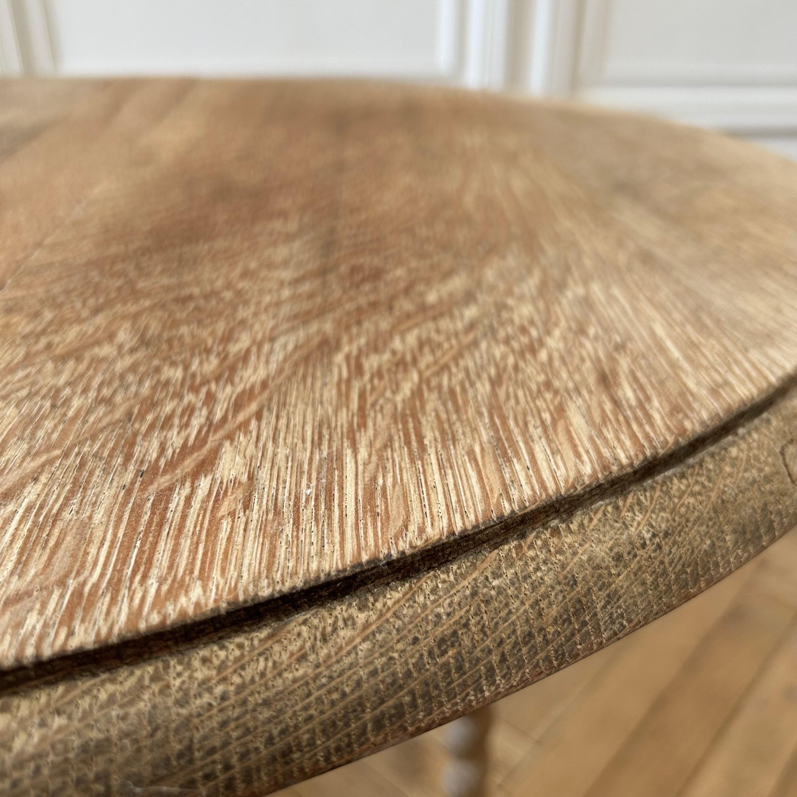 19th Century Bleached Oak Double Gate-Leg Oval Table 8