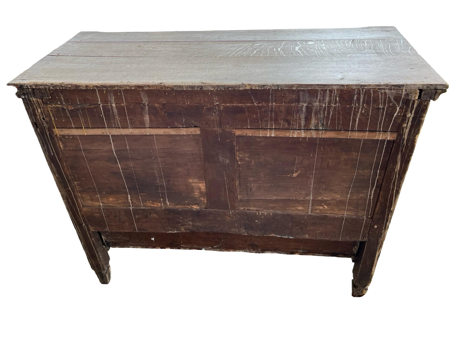 French Provincial 19th Century Bleached Oak Flemish Chest of Drawers For Sale