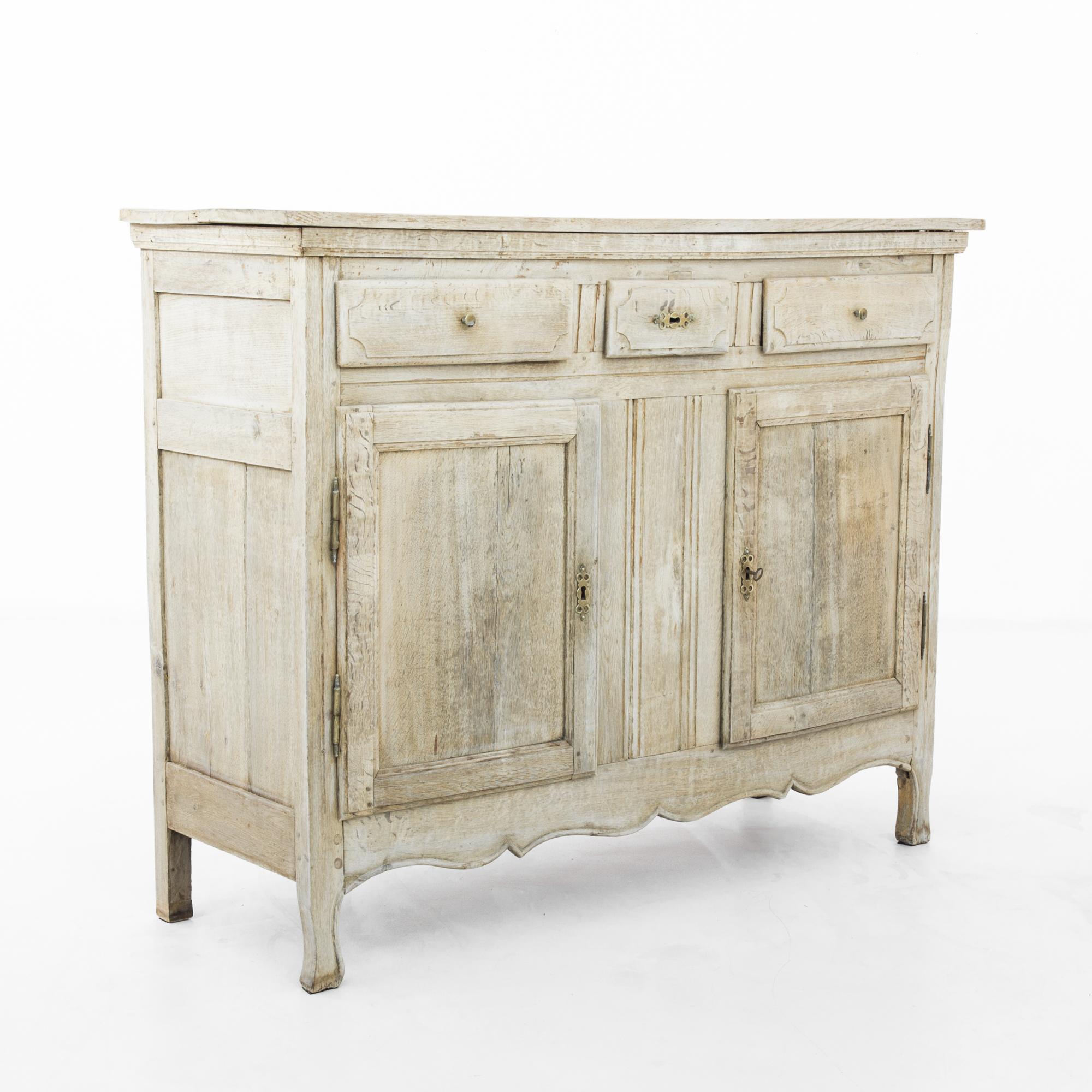 19th Century Bleached Oak French Buffet In Good Condition In High Point, NC