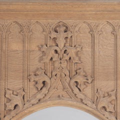 19th Century Bleached Oak Gothic Mirror