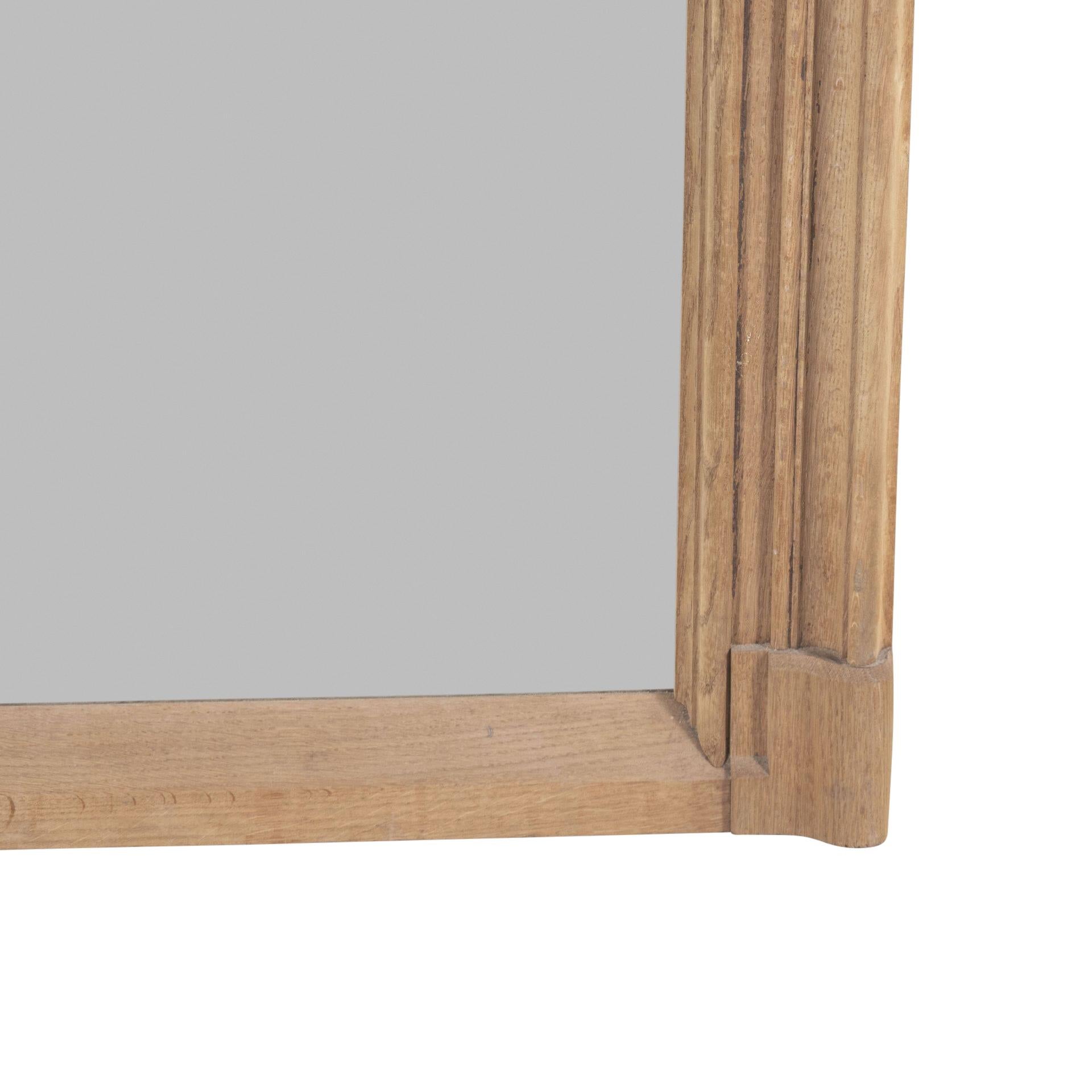 19th Century Bleached Oak Gothic Mirror For Sale 1
