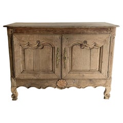 Antique 19th Century Bleached Oak Louis XV Buffet Enfilade
