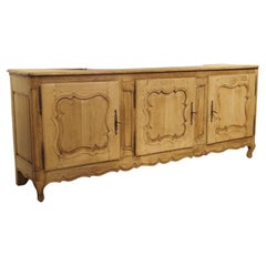 19th Century Bleached Oak Louis XV Style 3-Door Enfilade Buffet from France