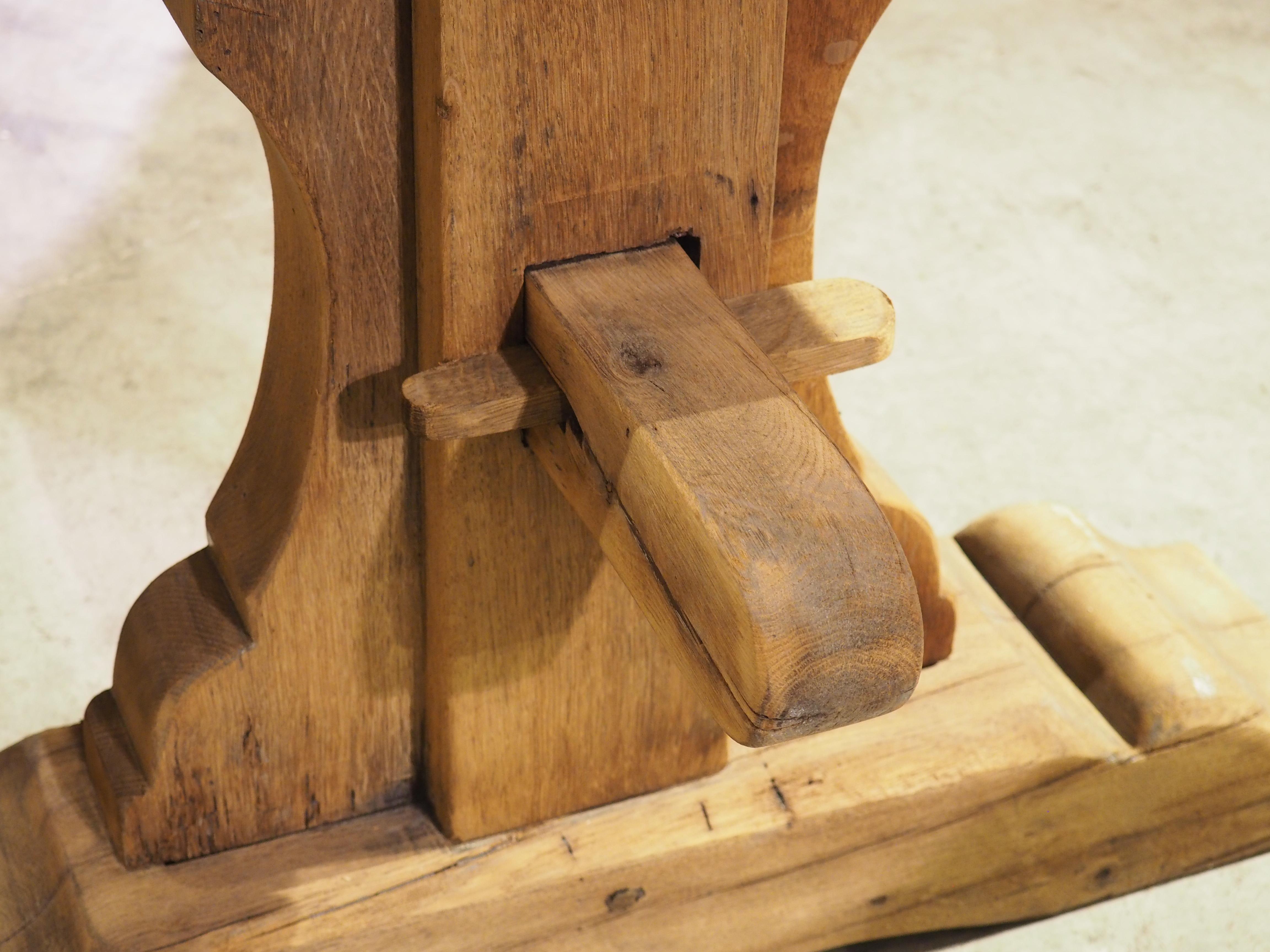 19th Century Bleached Oak Monastery Table from France 7