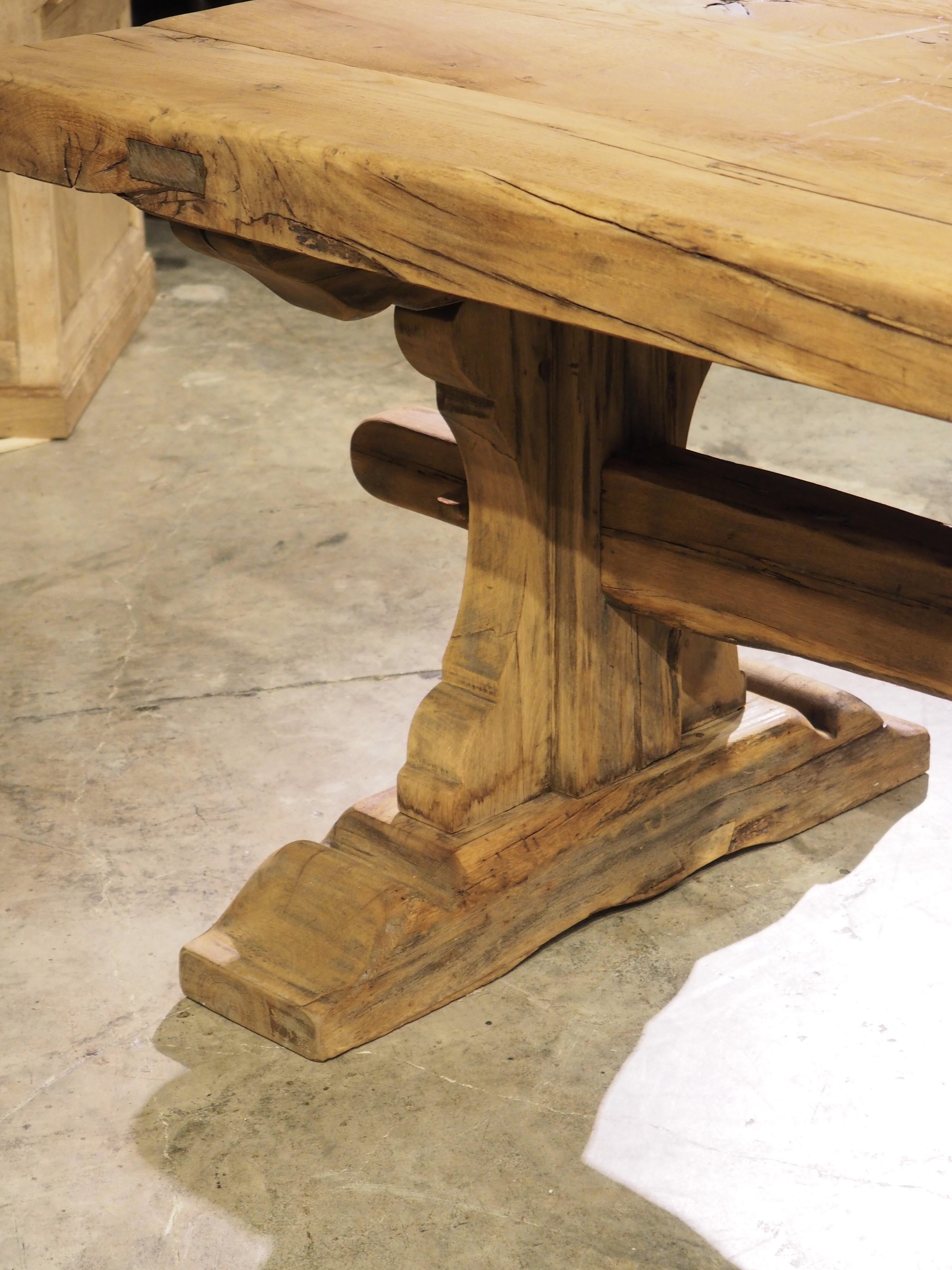 19th Century Bleached Oak Monastery Table from France 9