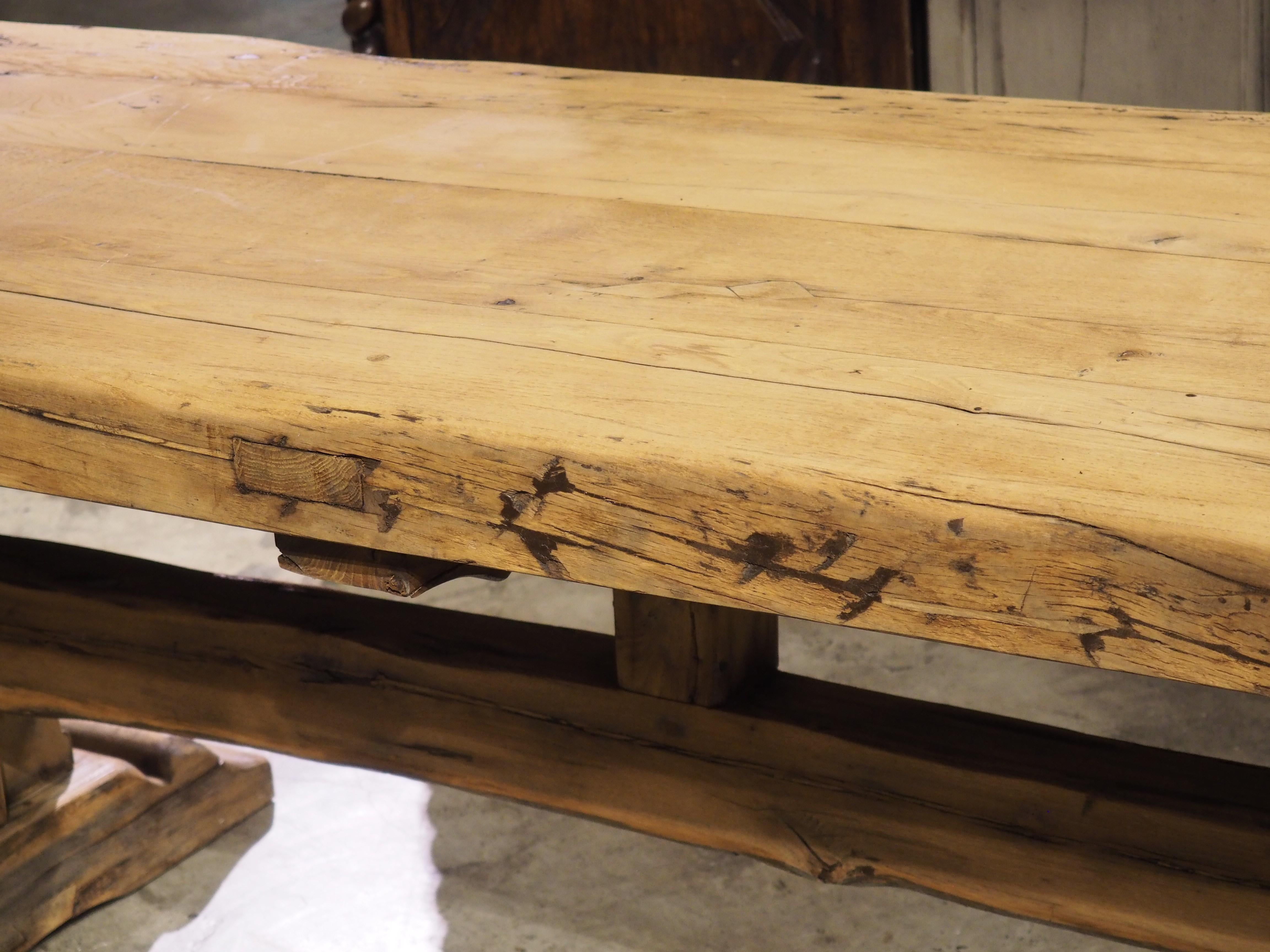 19th Century Bleached Oak Monastery Table from France 11