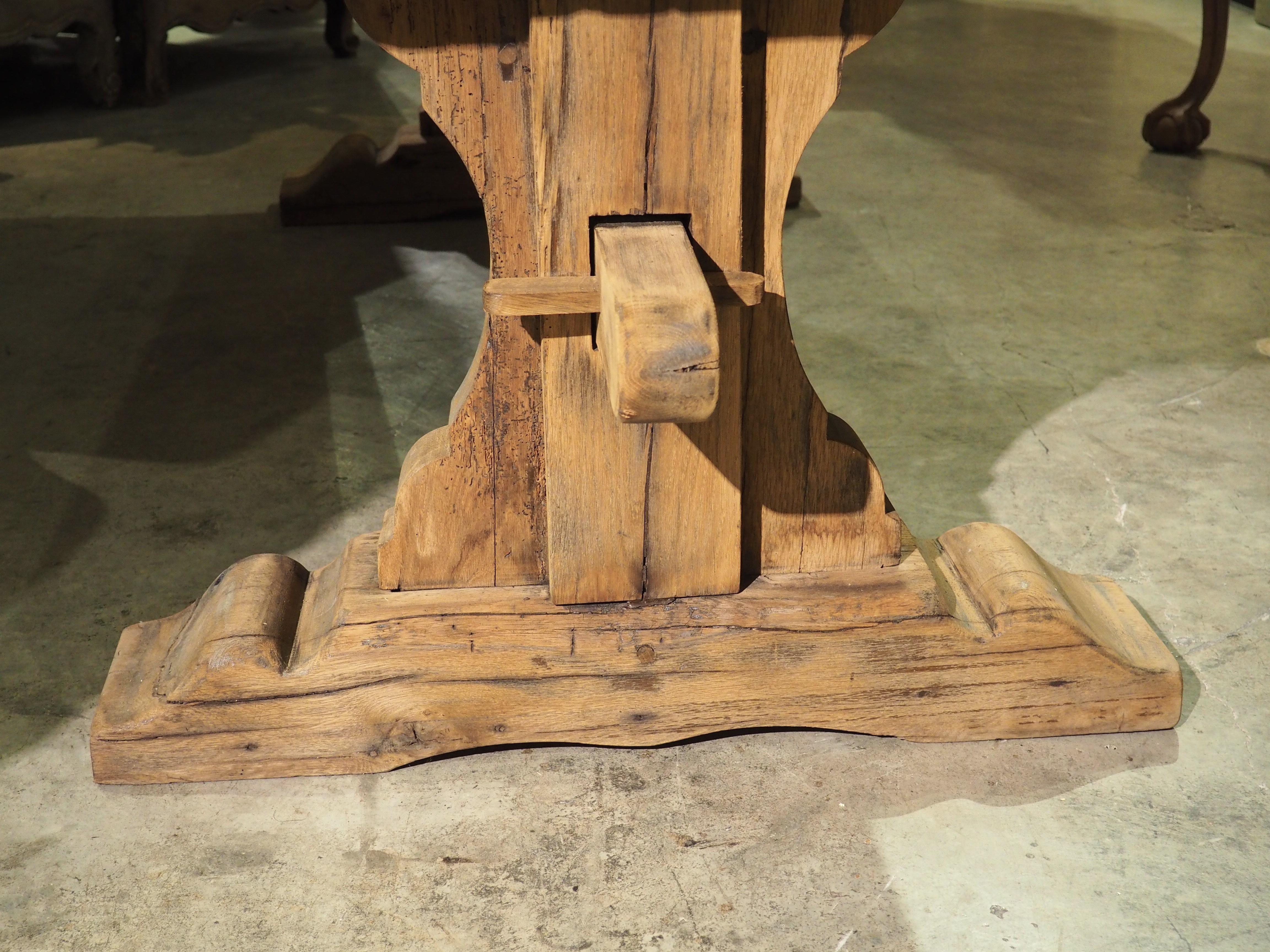 19th Century Bleached Oak Monastery Table from France In Good Condition In Dallas, TX