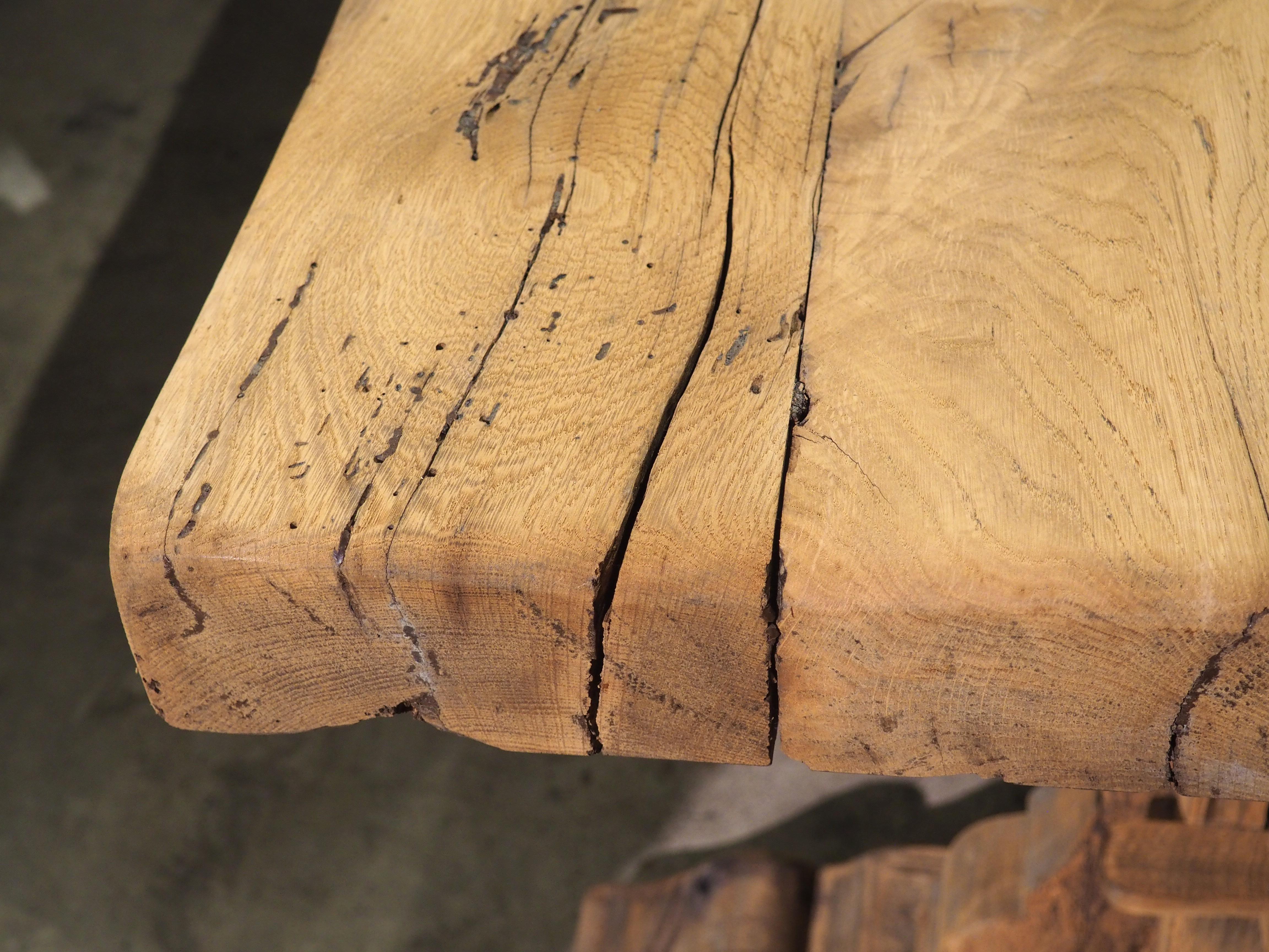 Wood 19th Century Bleached Oak Monastery Table from France