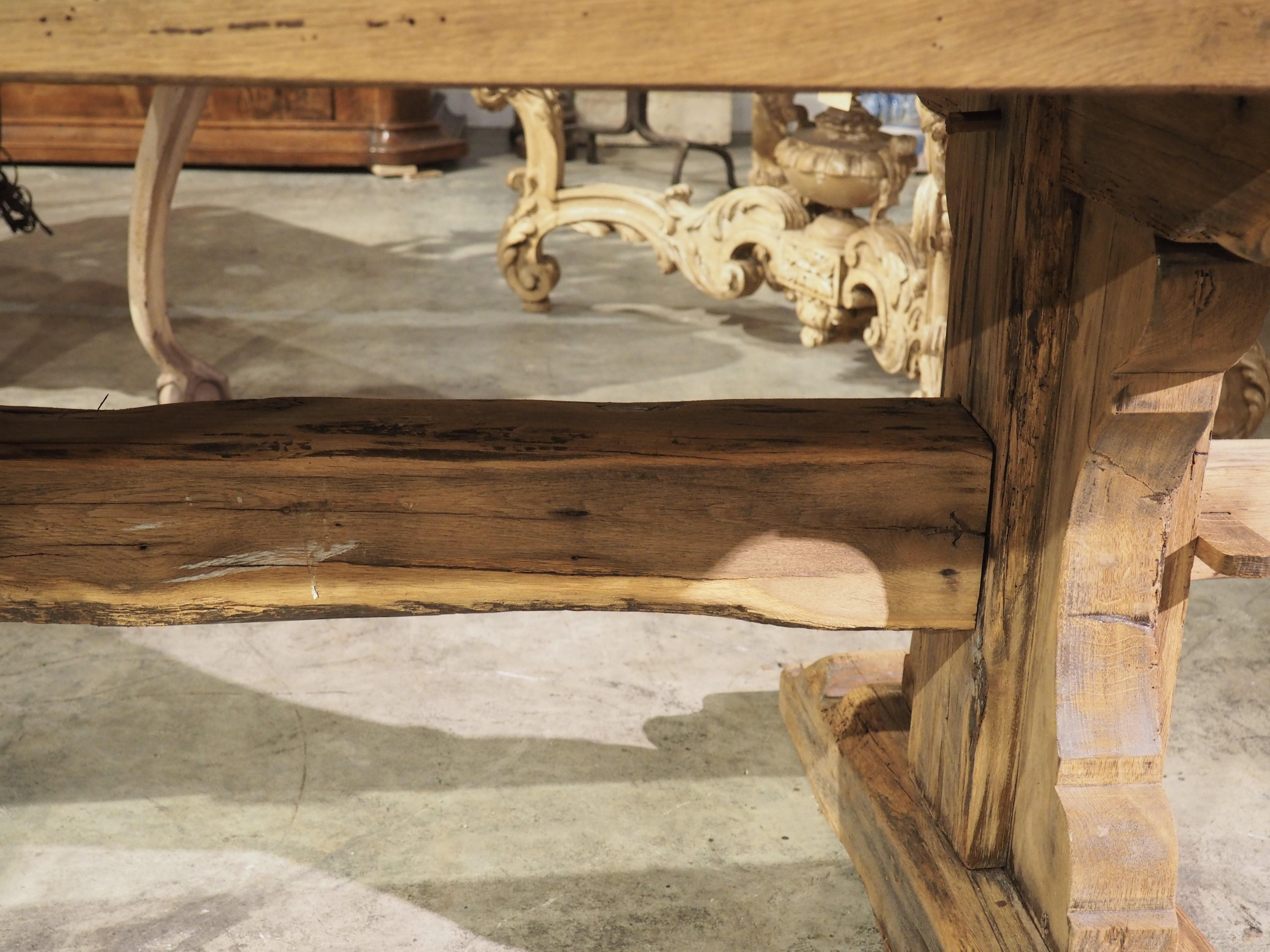 19th Century Bleached Oak Monastery Table from France 2