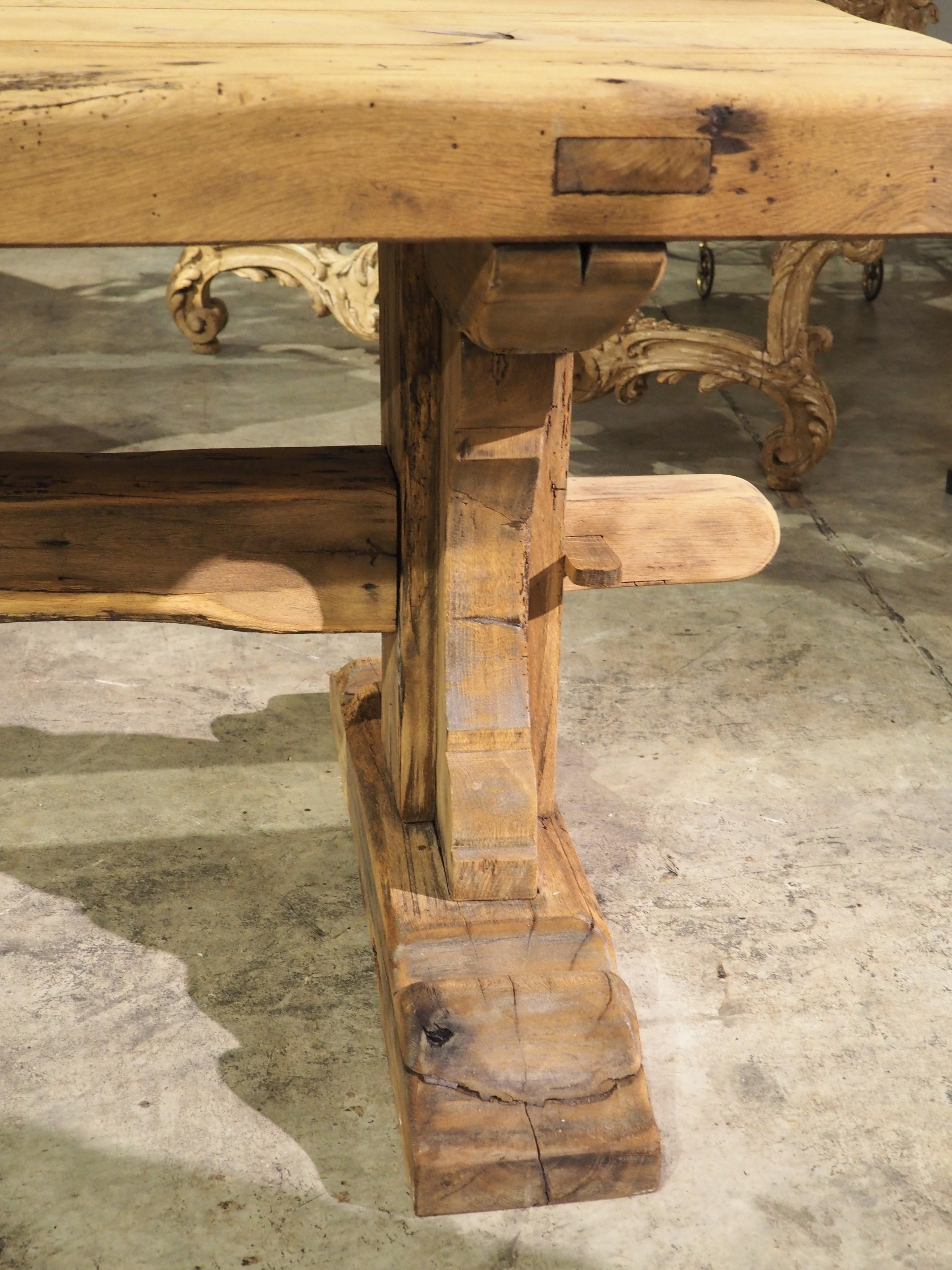 19th Century Bleached Oak Monastery Table from France 3