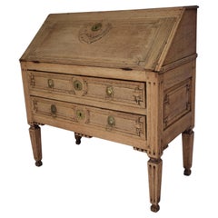 Antique 19th Century Bleached Oak Secretary