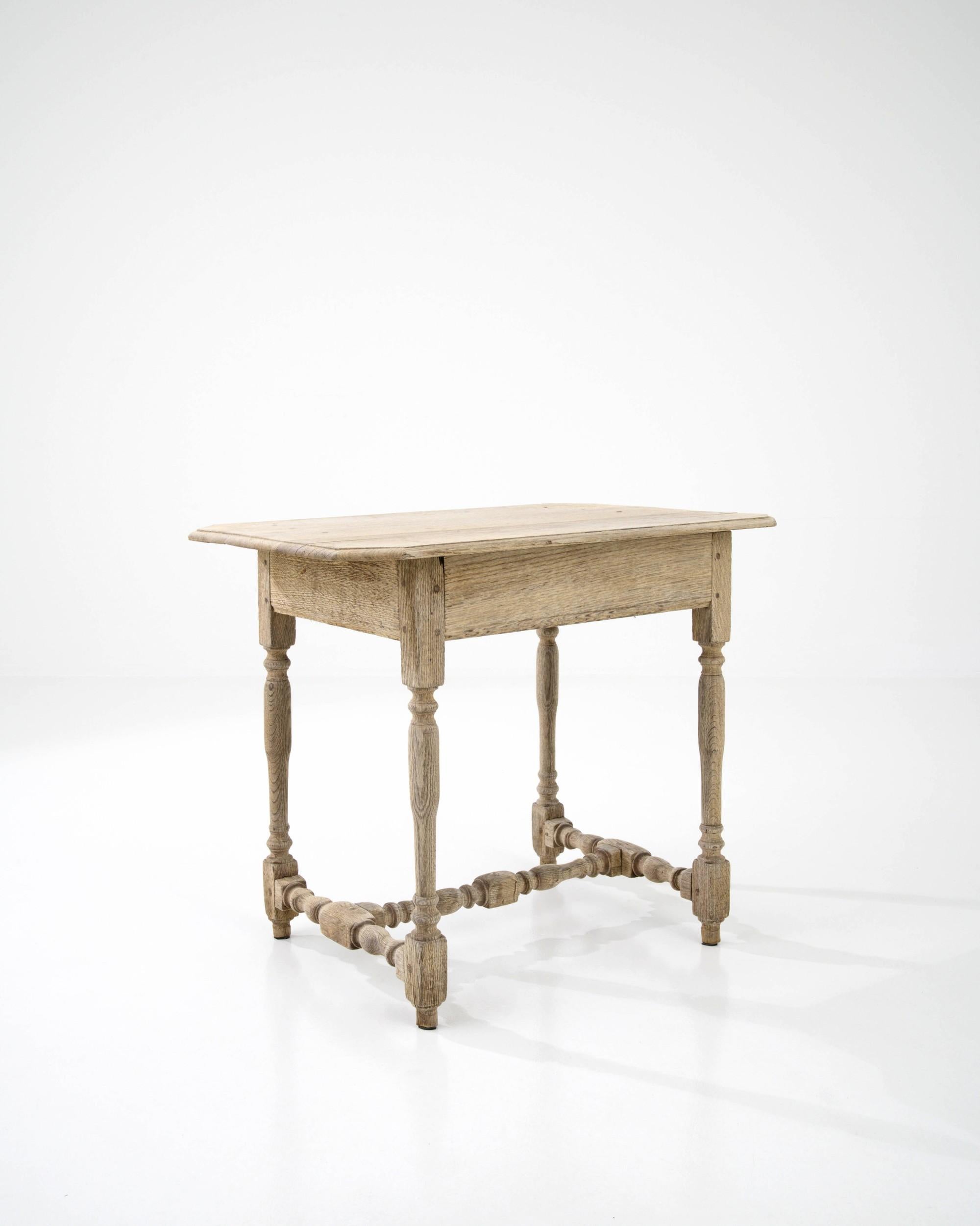 19th Century Bleached Oak Side Table 1