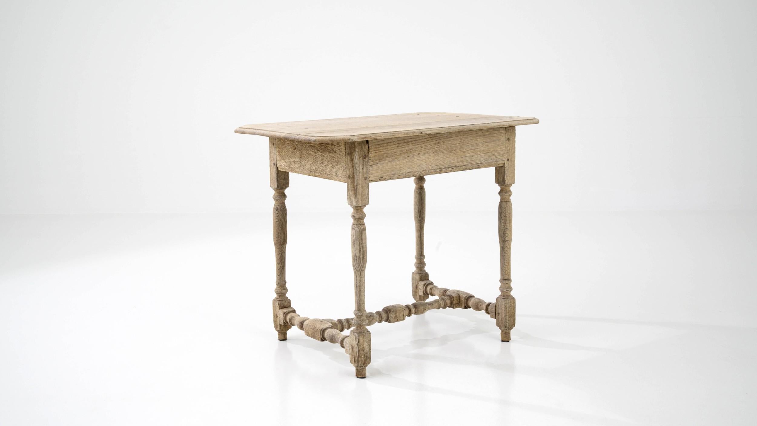 19th Century Bleached Oak Side Table 2